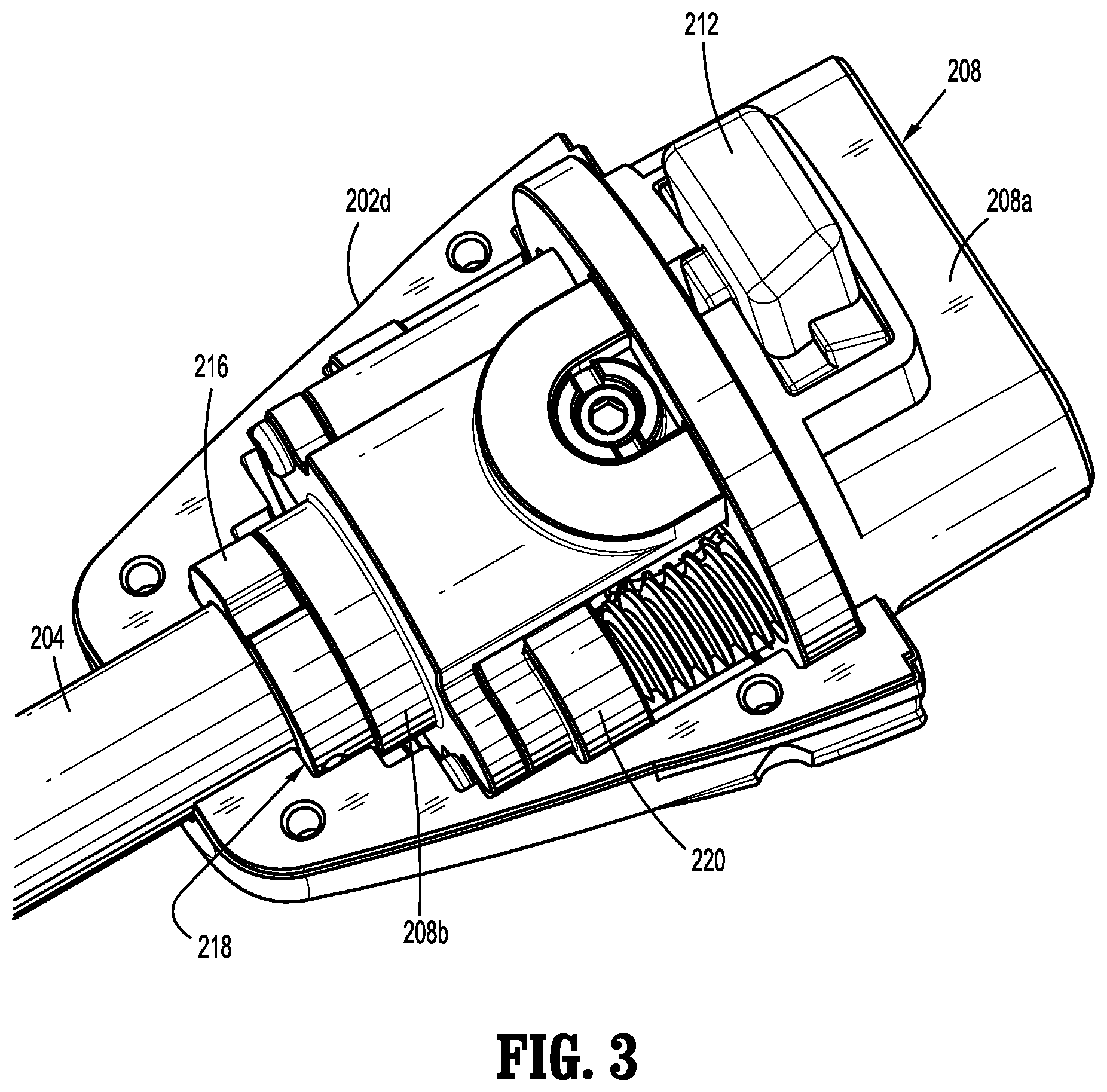 Patent US12303128 Figure 3 – Surgical system including adapter assembly with worm gear assembly