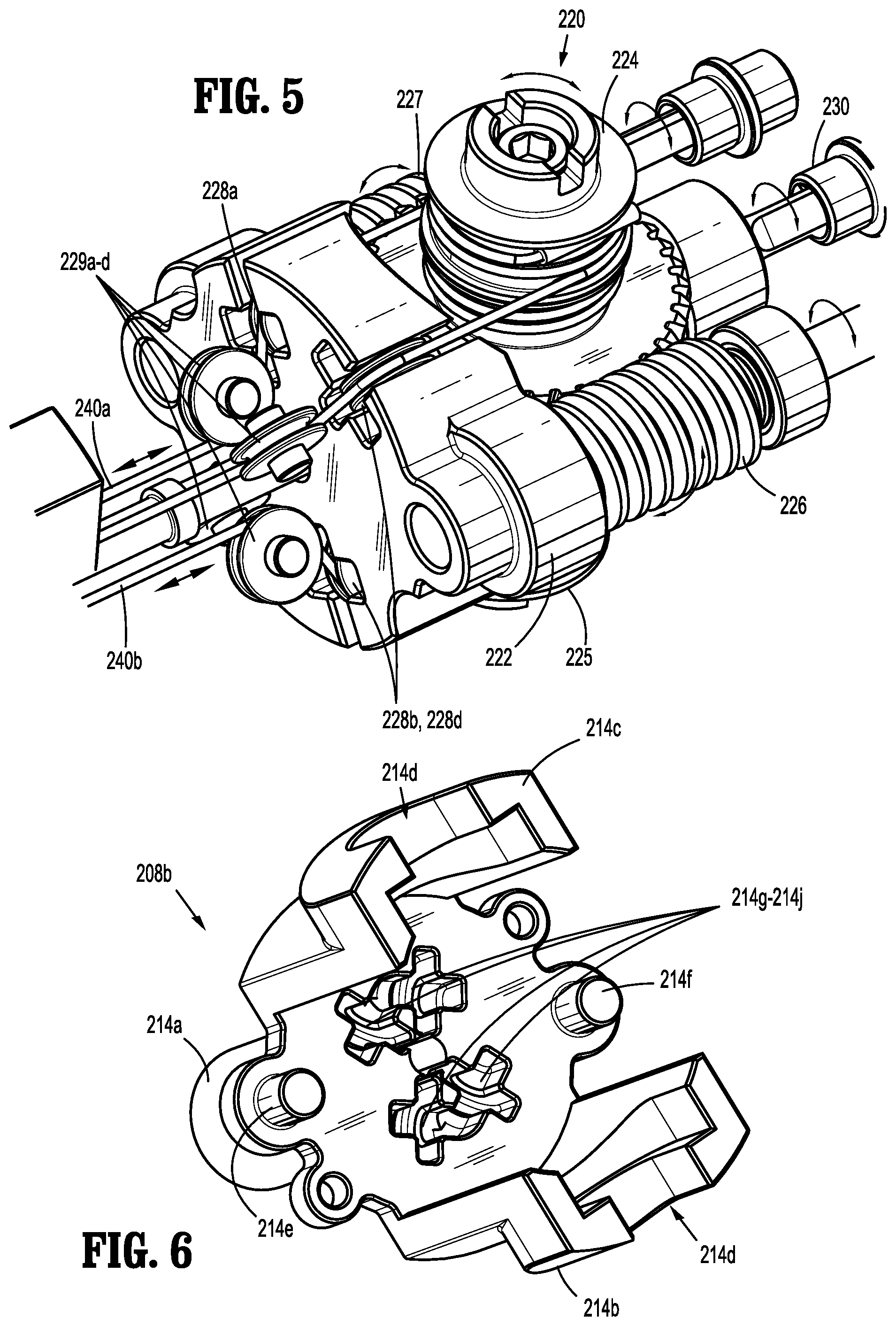 Patent US12303128 Figure 5 – Surgical system including adapter assembly with worm gear assembly