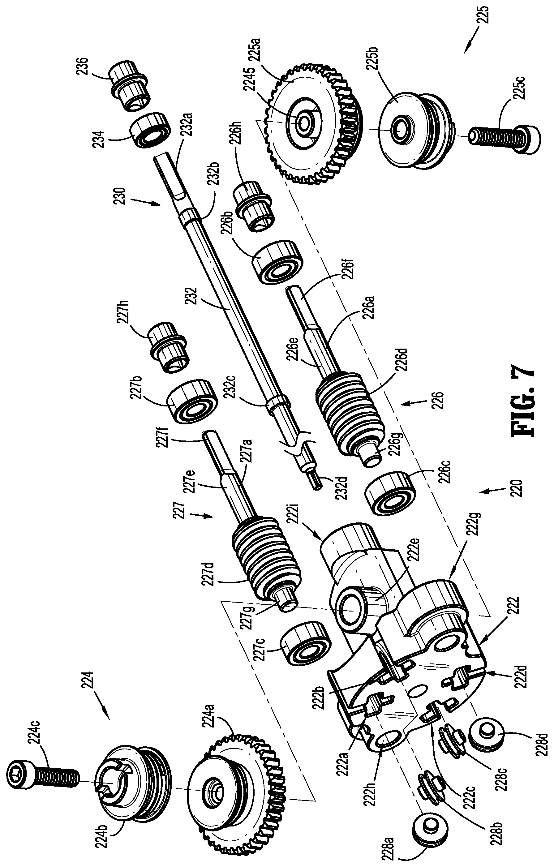 Patent US12303128 Figure 6 – Surgical system including adapter assembly with worm gear assembly