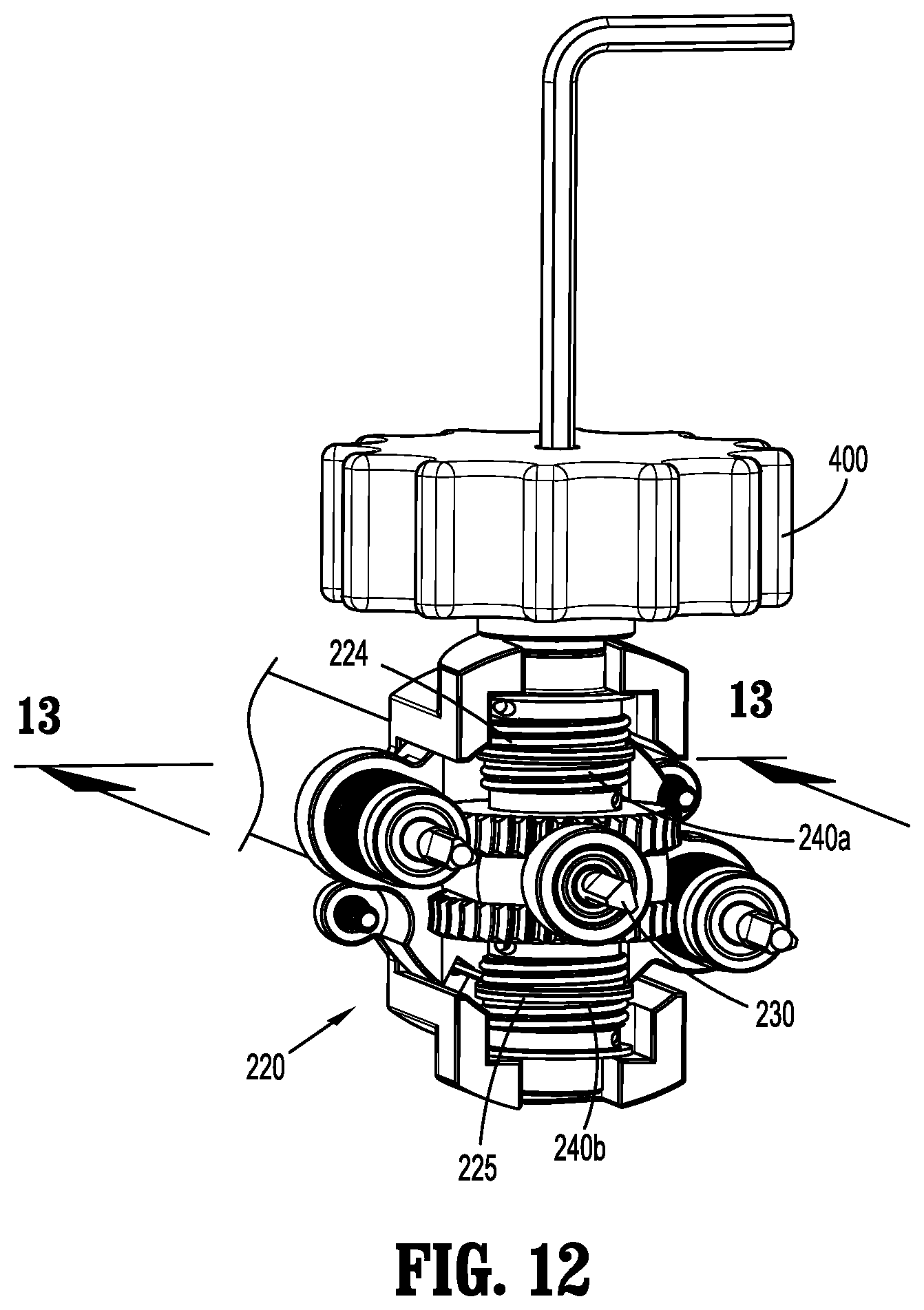 Patent US12303128 Figure 10 – Surgical system including adapter assembly with worm gear assembly