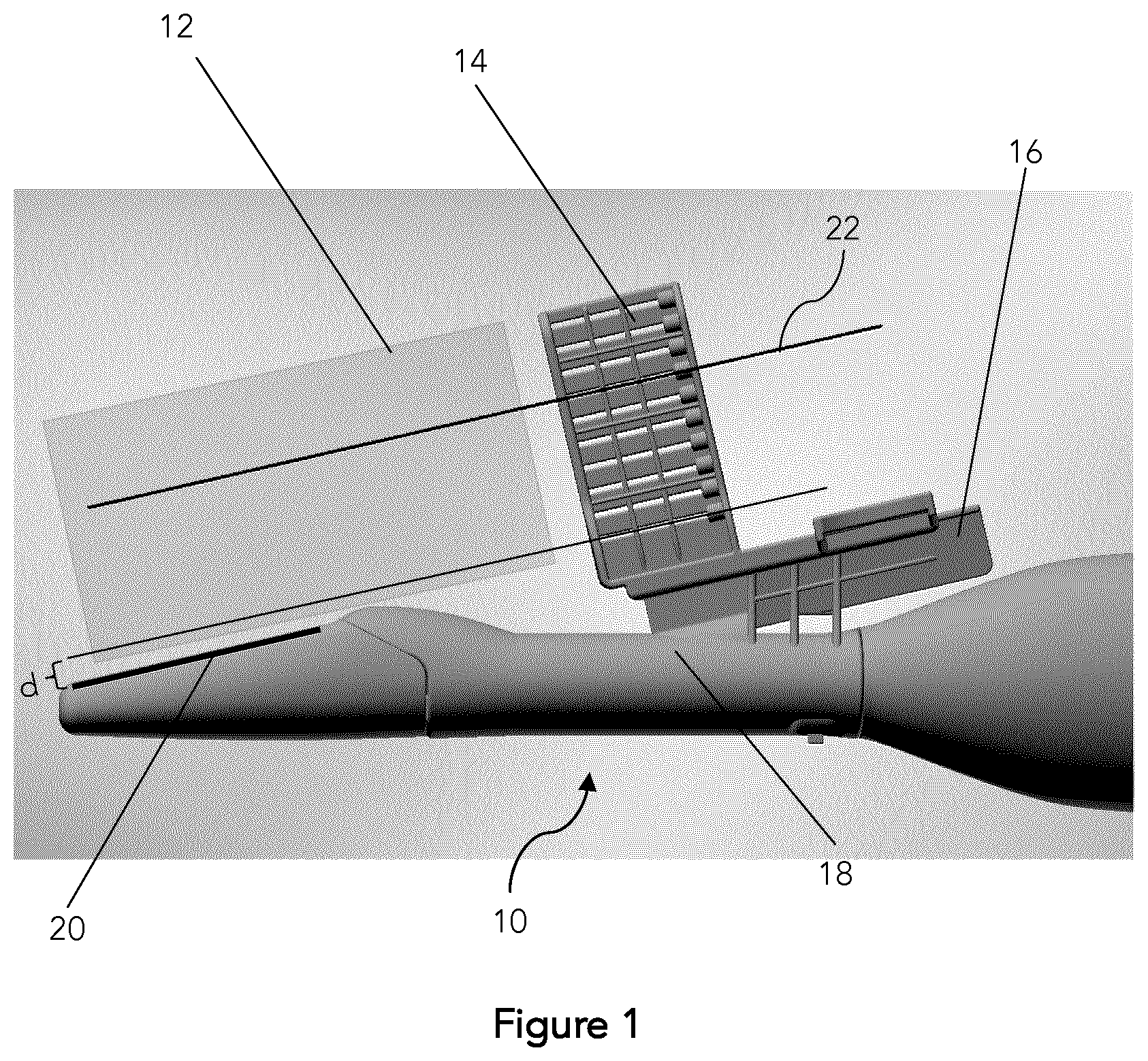 Patent US12303162 Figure 1 – Needle guide for an angled endocavity transducer