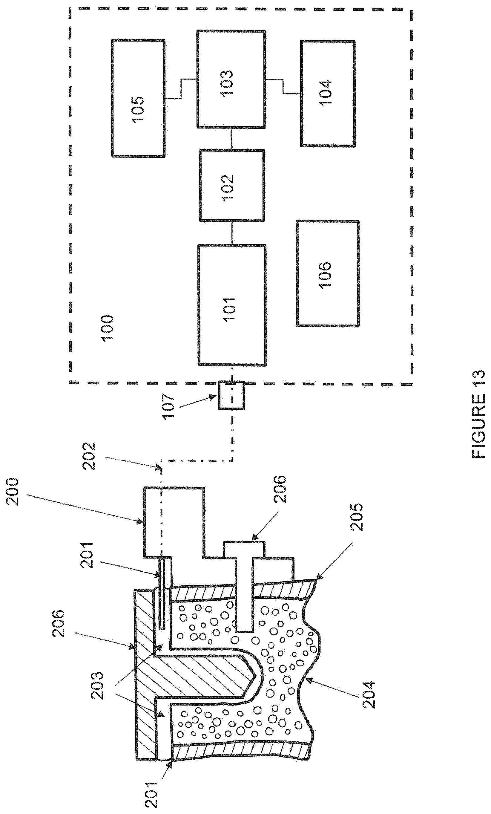 Patent US12303178 Figure 13 – Systems and methods for determining the cure of PMMA intraoperatively after implantation of an orthopedic device