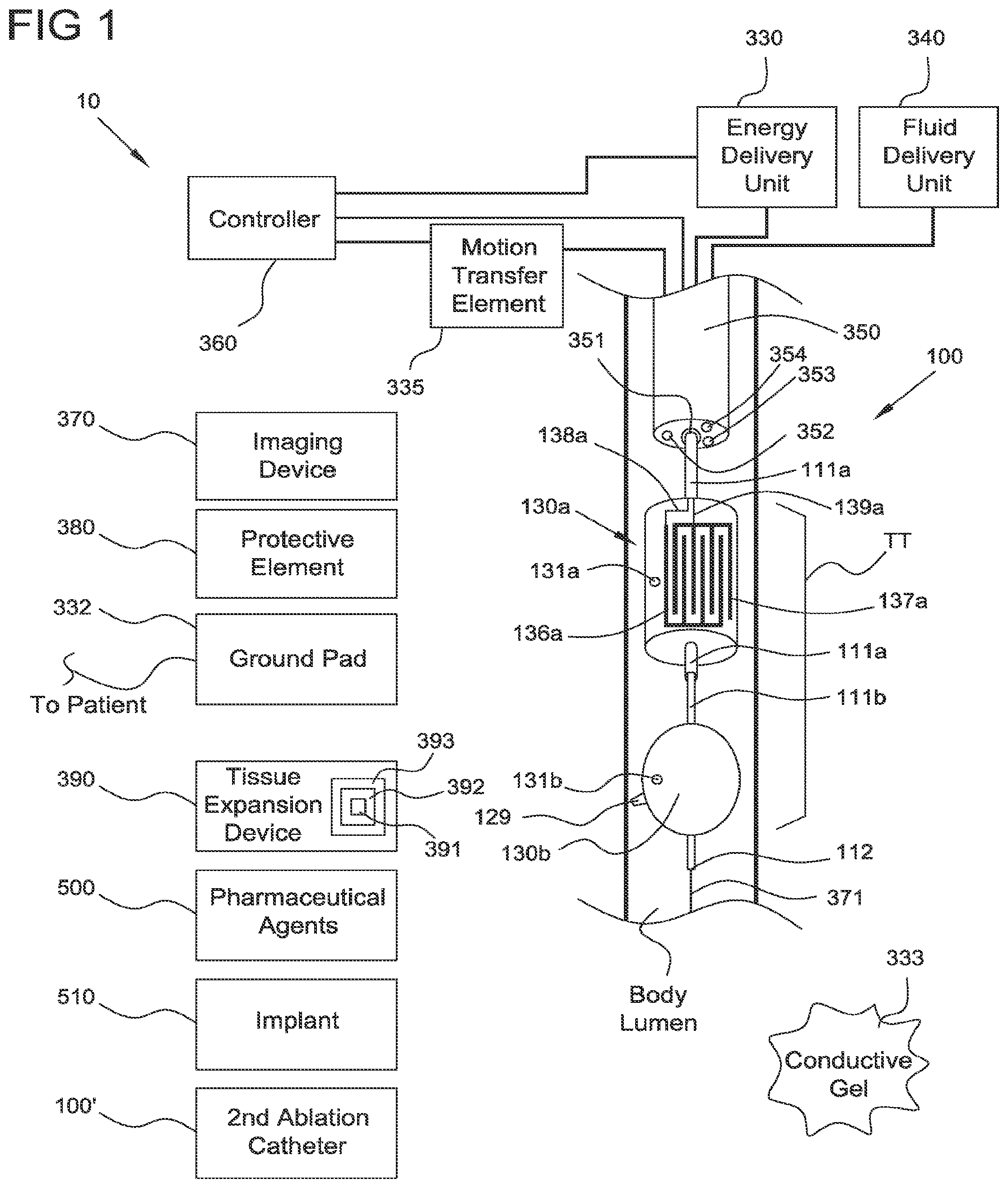 Patent US12303185 — Electrical energy ablation systems, devices and methods for the treatment of tissue — Figure 1