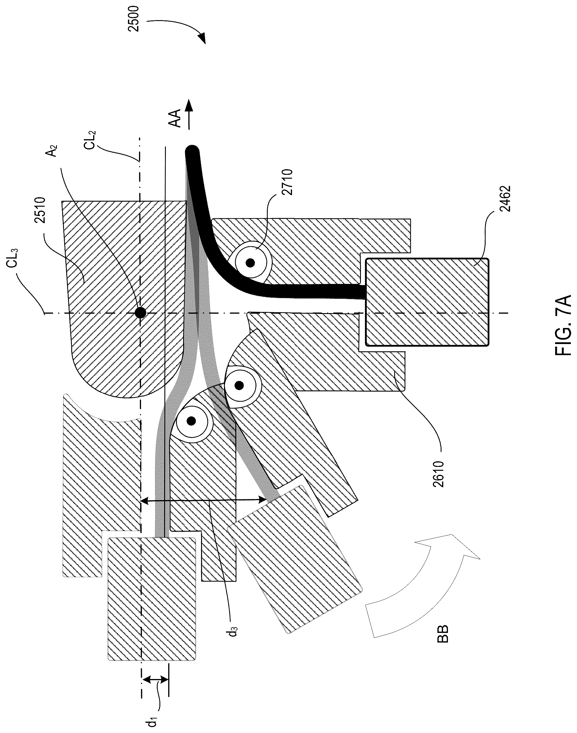 Patent US12303226 Figure 7 – Low-friction medical tools having roller-assisted tension members