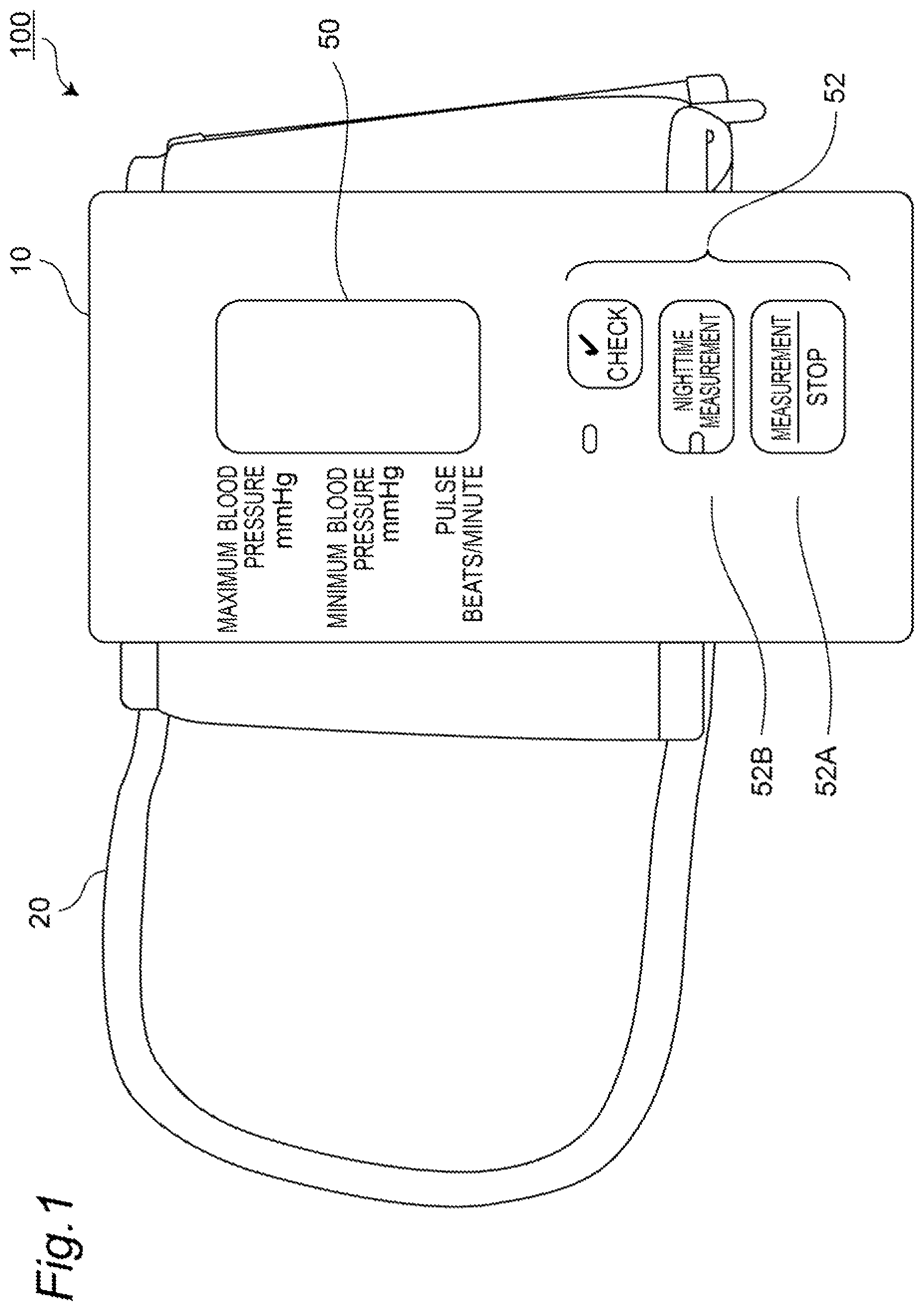 Patent US12303241 Figure 1 – Sphygmomanometer, blood pressure calculation method, and computer-readable recording medium
