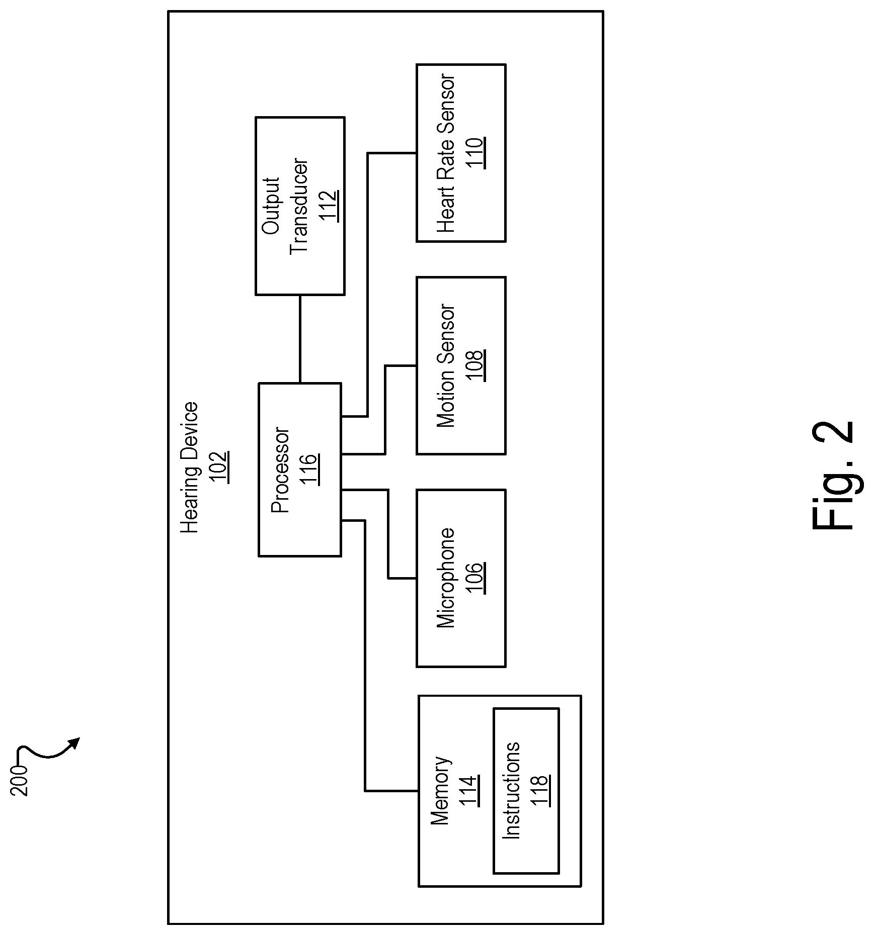 Patent US12303258 Figure 2 – Hearing device-based systems and methods for determining a heart rate value
