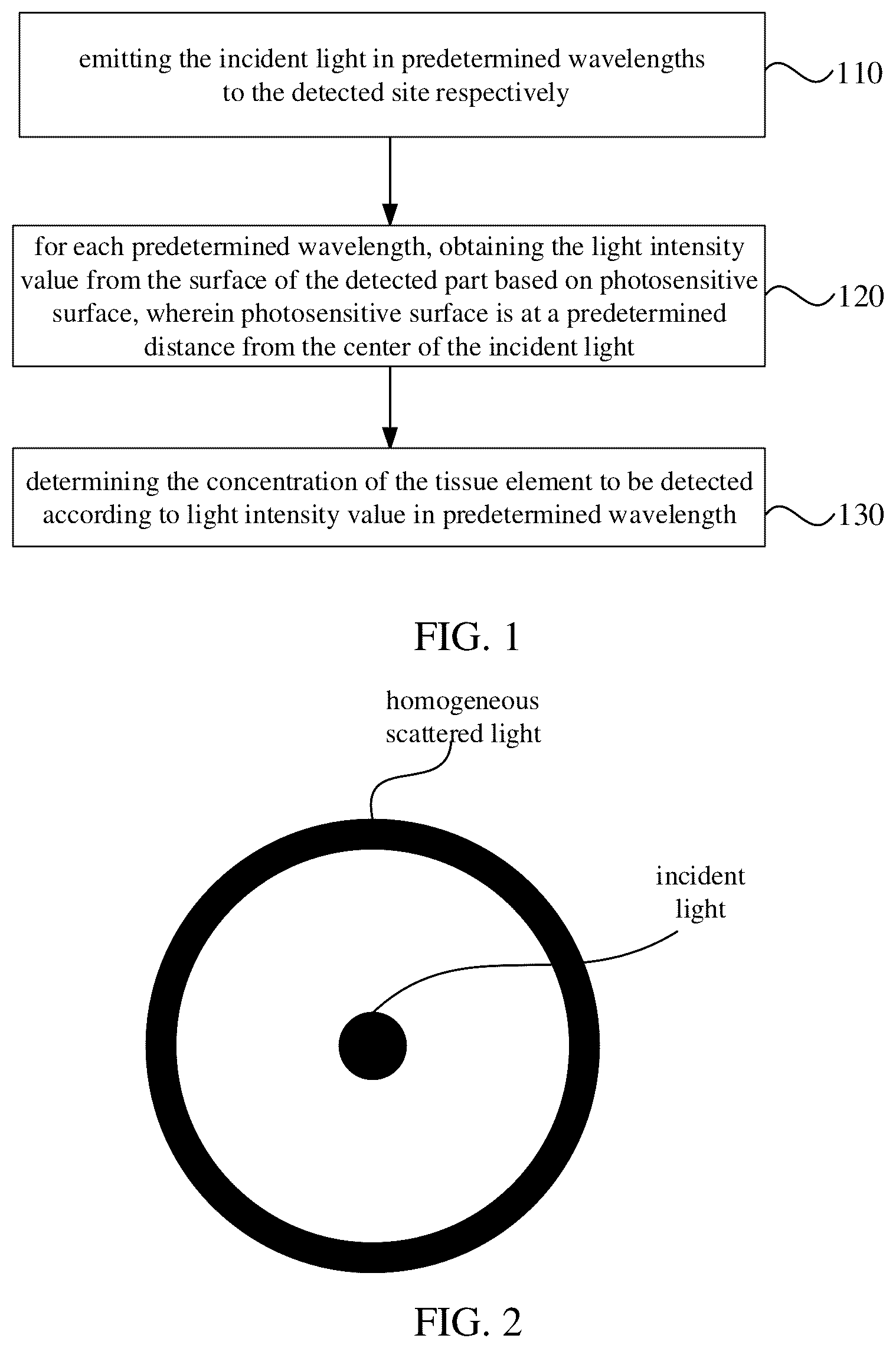 Patent US12303263 Figure 1 – Non-invasive detection method, device, system and wearable apparatus for tissue element