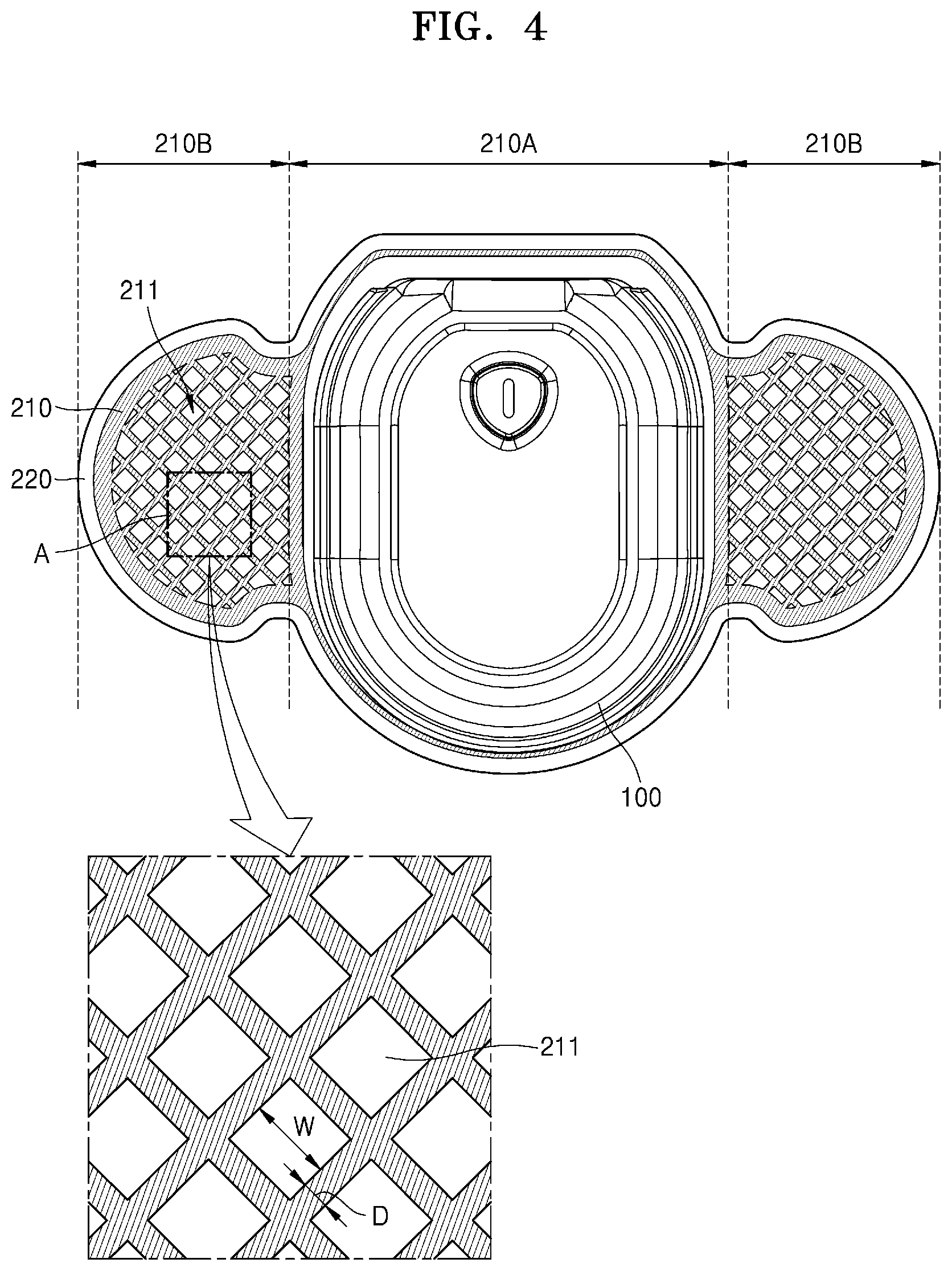 Patent US12303276 Figure 4 – Wearable device including structure for preventing noise caused by static electricity
