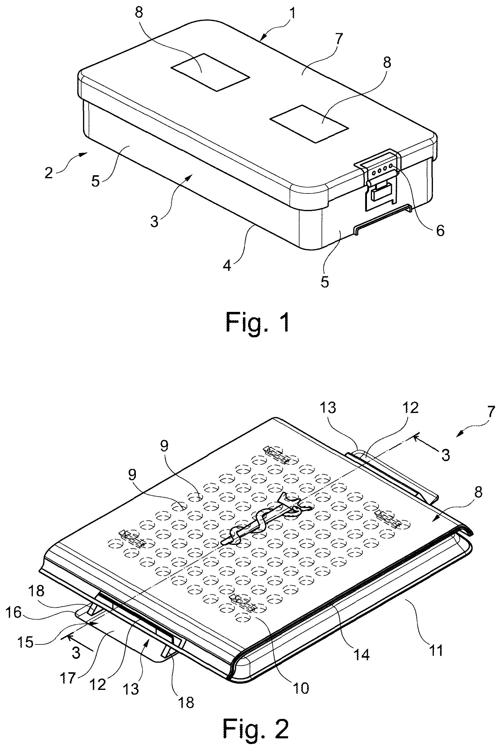 Patent US12303306 Figure 1 – Modularly structured lid for a sterile container and filter covering for such a lid