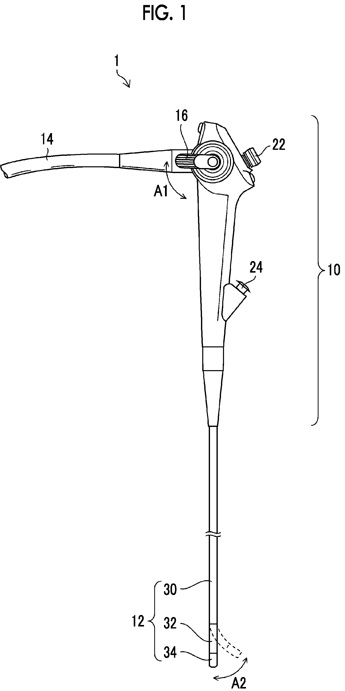 Patent US12303328 Figure 1 – Ultrasonic endoscope and distal end unit thereof