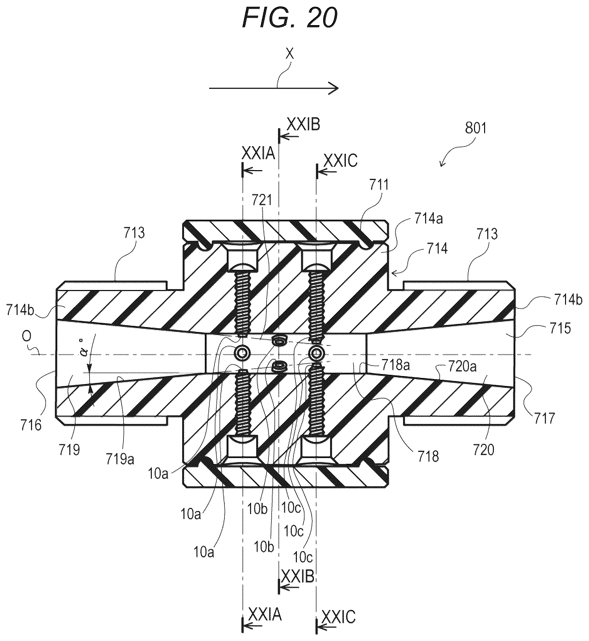 Patent US12303342 Figure 19 – Liquid processing nozzle for purifying liquid piping of dental device