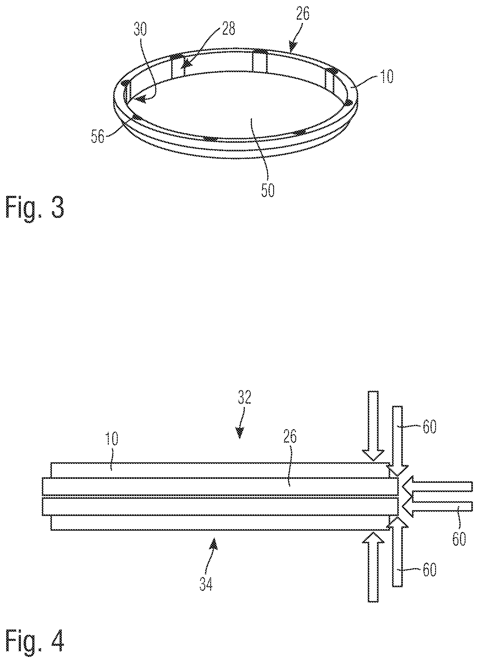 Patent US12303343 Figure 2 – Round dental blank holding ring and an arrangement having a blank and a holding ring
