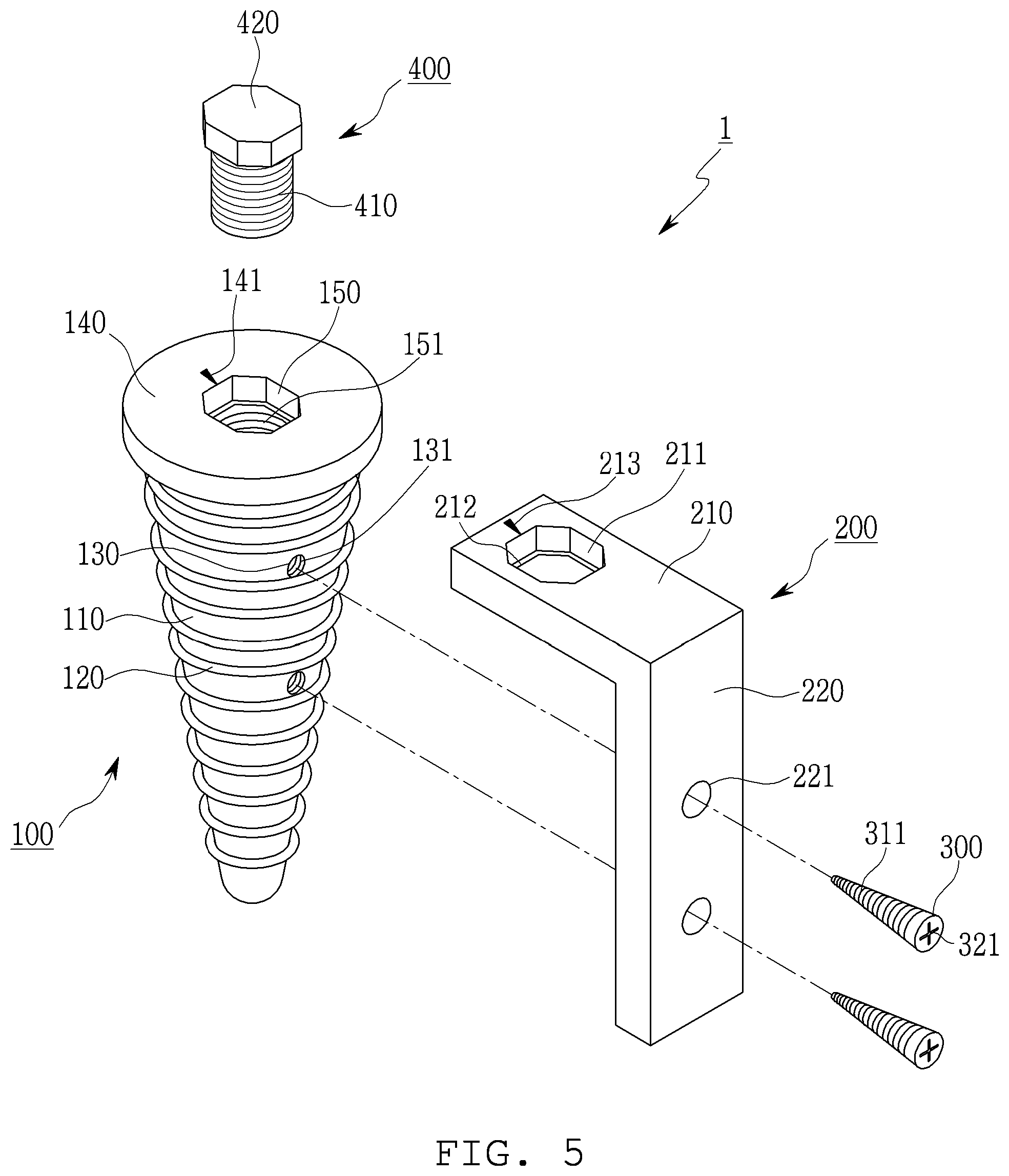 Patent US12303350 Figure 5 – Lateral wall supported implant system with supporting screw surgical guide