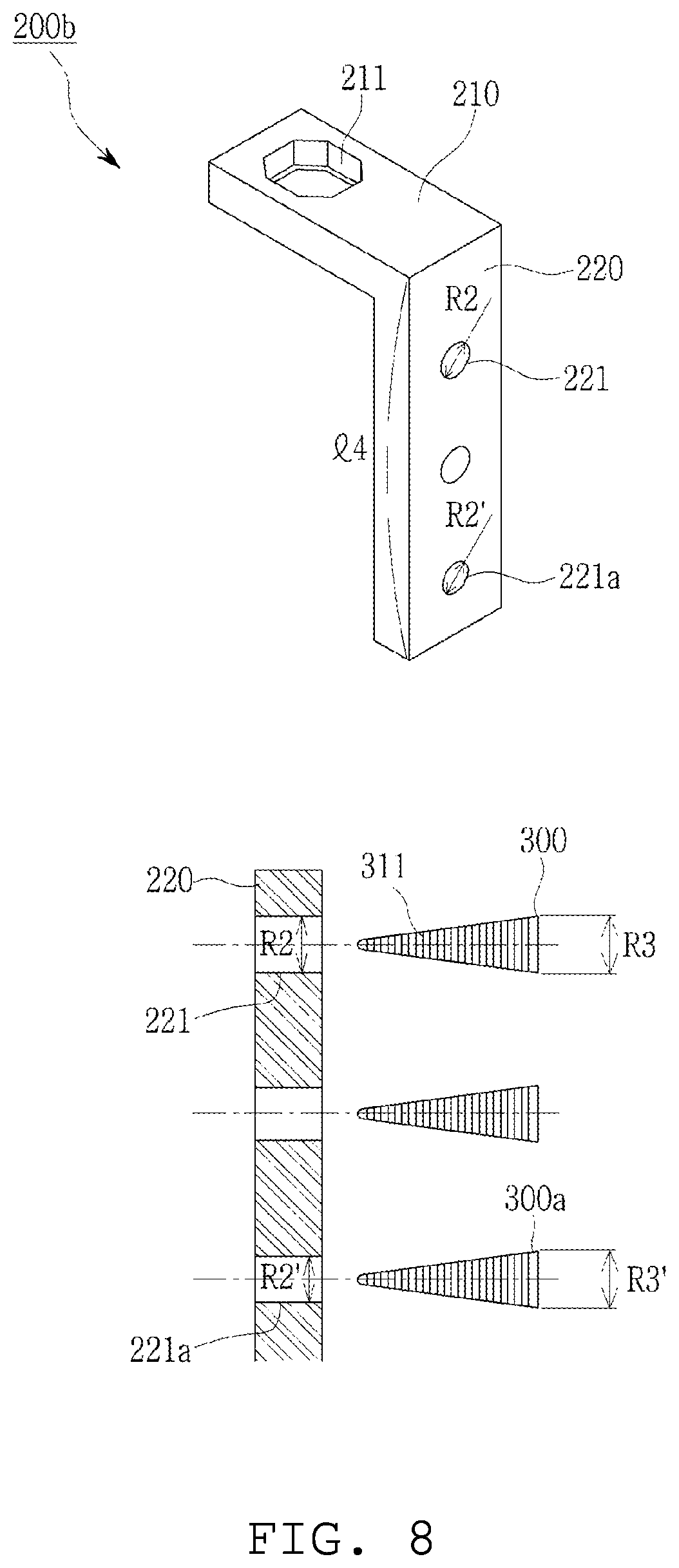 Patent US12303350 Figure 8 – Lateral wall supported implant system with supporting screw surgical guide