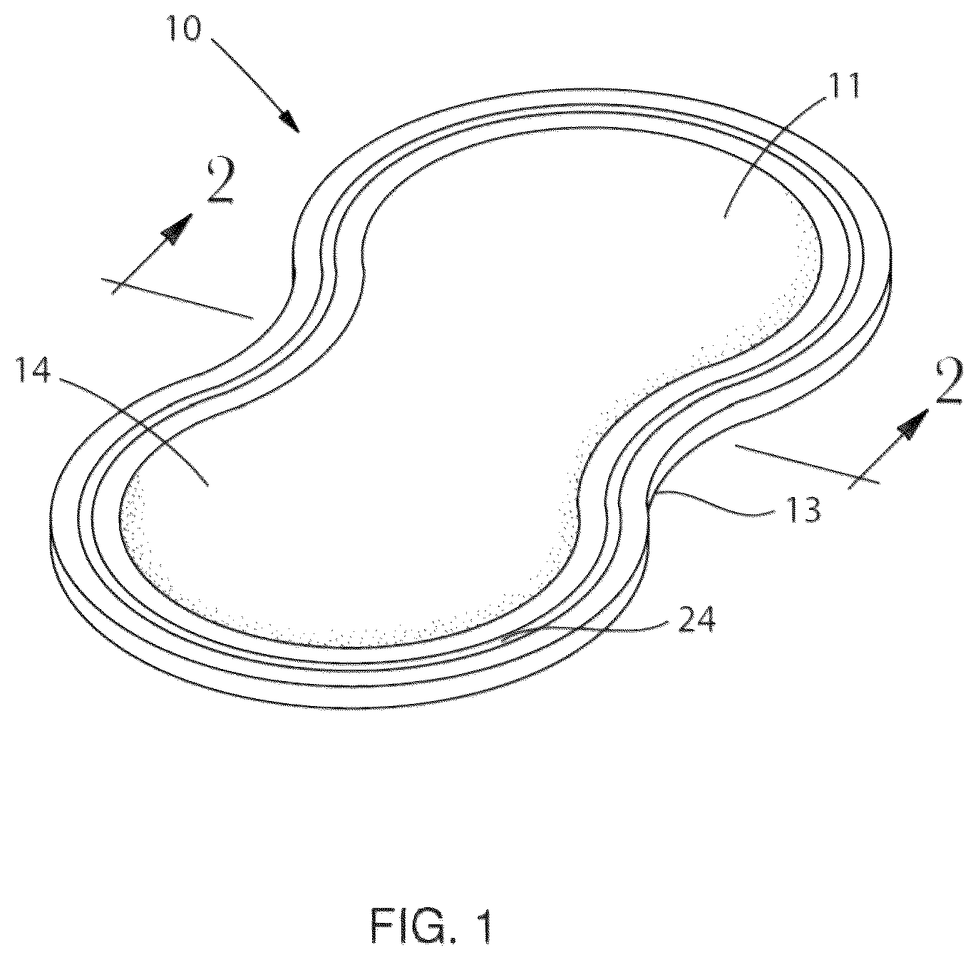 Patent US12303359 Figure 1 – Layer for absorbent article
