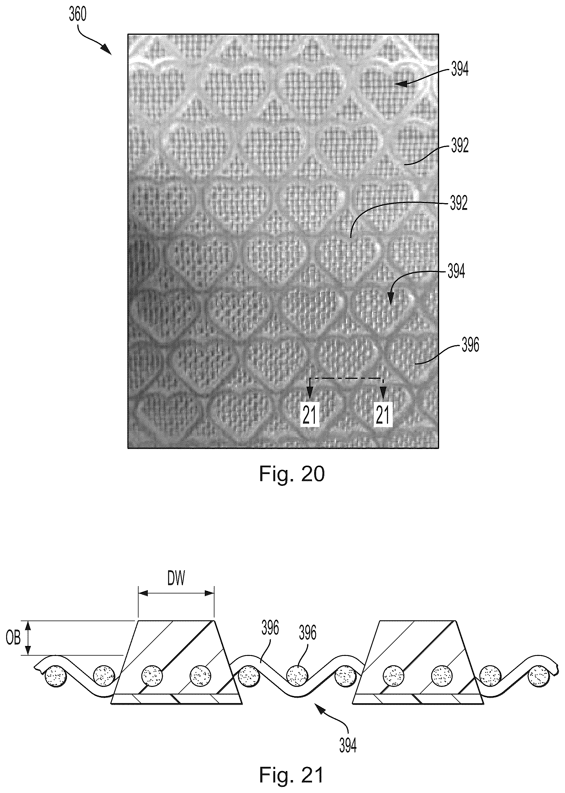 Patent US12303360 Figure 16 – Nonwoven webs with visually discernible patterns and improved texture perception