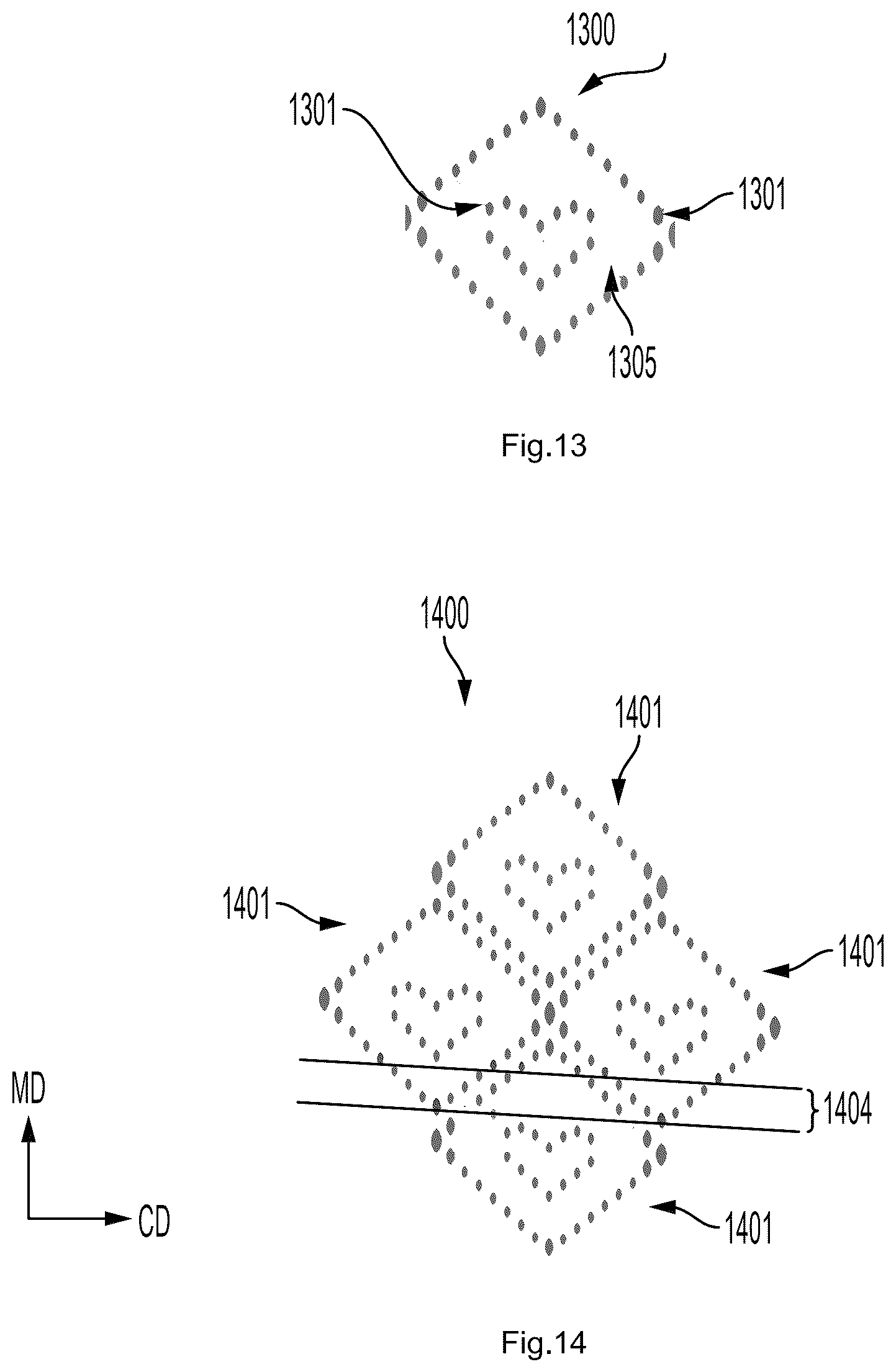 Patent US12303361 Figure 12 – Highly extensible nonwoven webs and absorbent articles having such webs