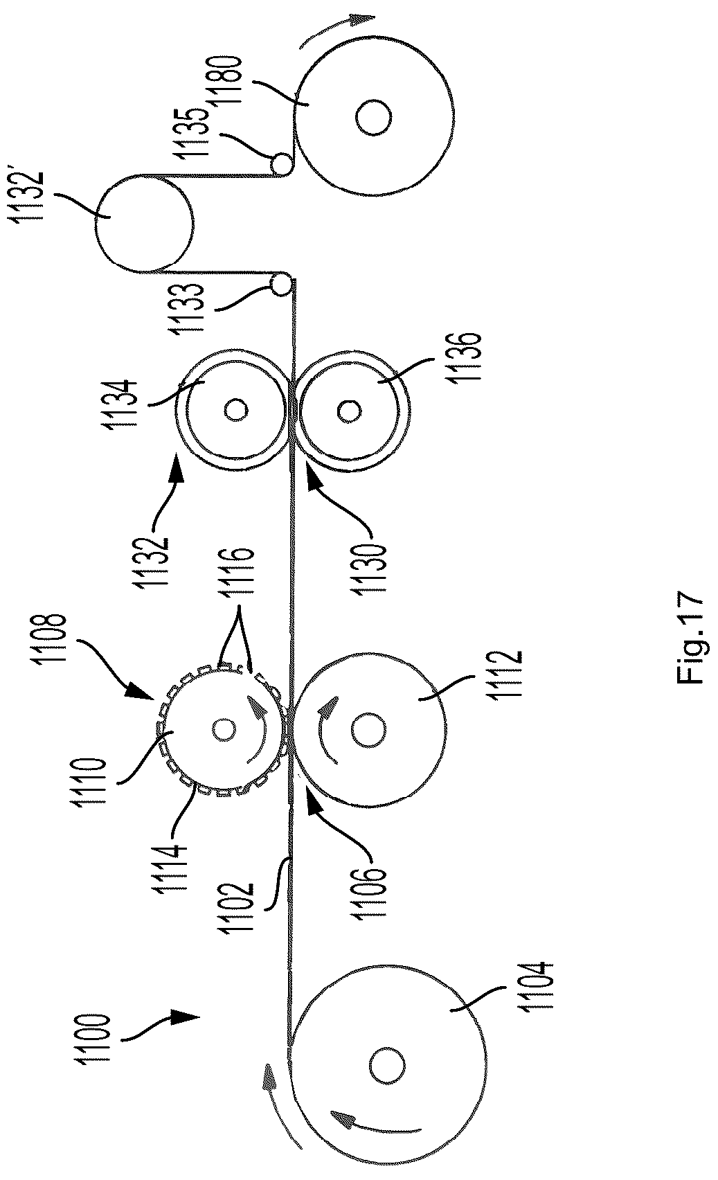 Patent US12303361 Figure 15 – Highly extensible nonwoven webs and absorbent articles having such webs