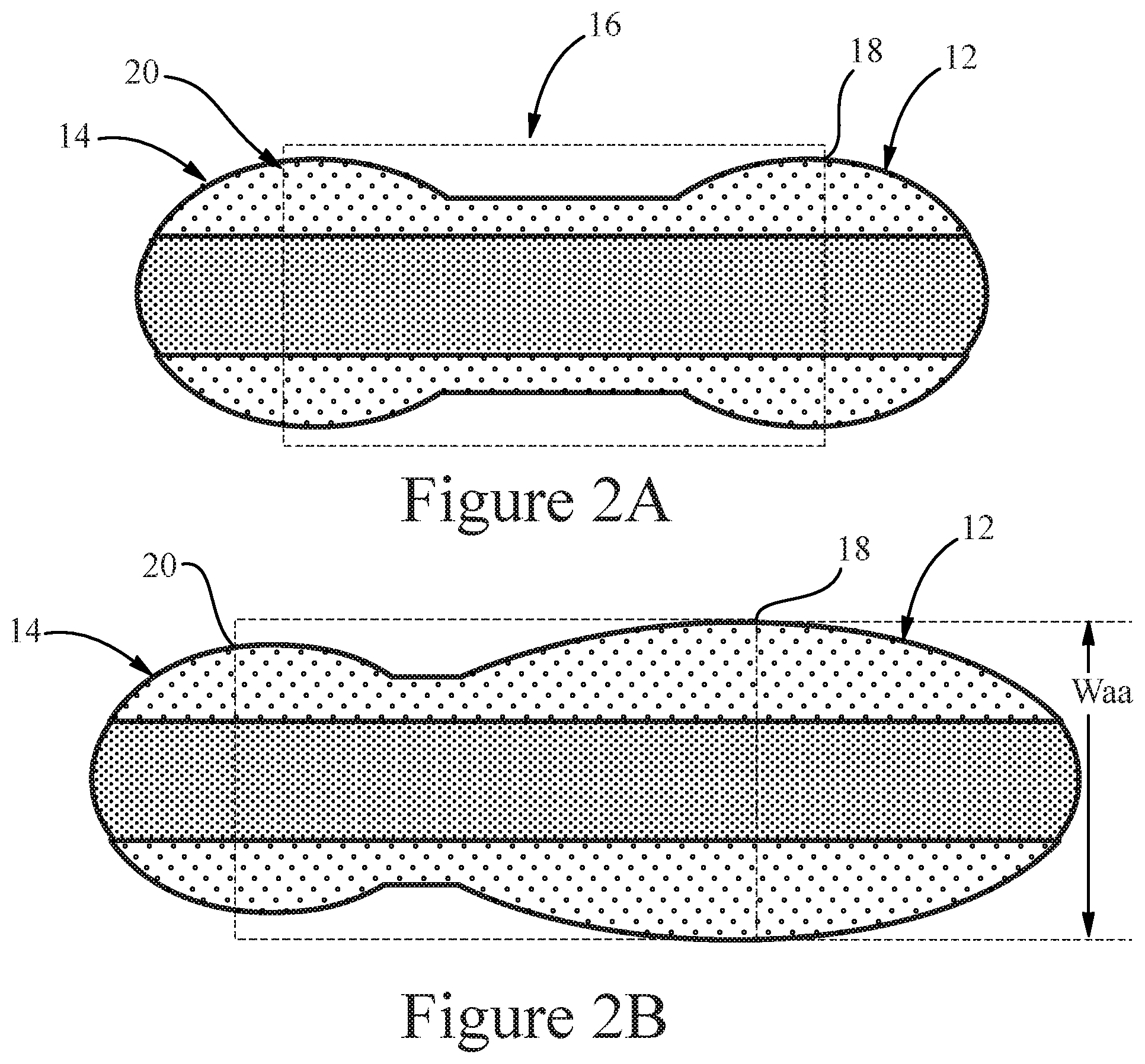 Patent US12303364 Figure 2 – Absorbent articles including non-elasticated cuffs