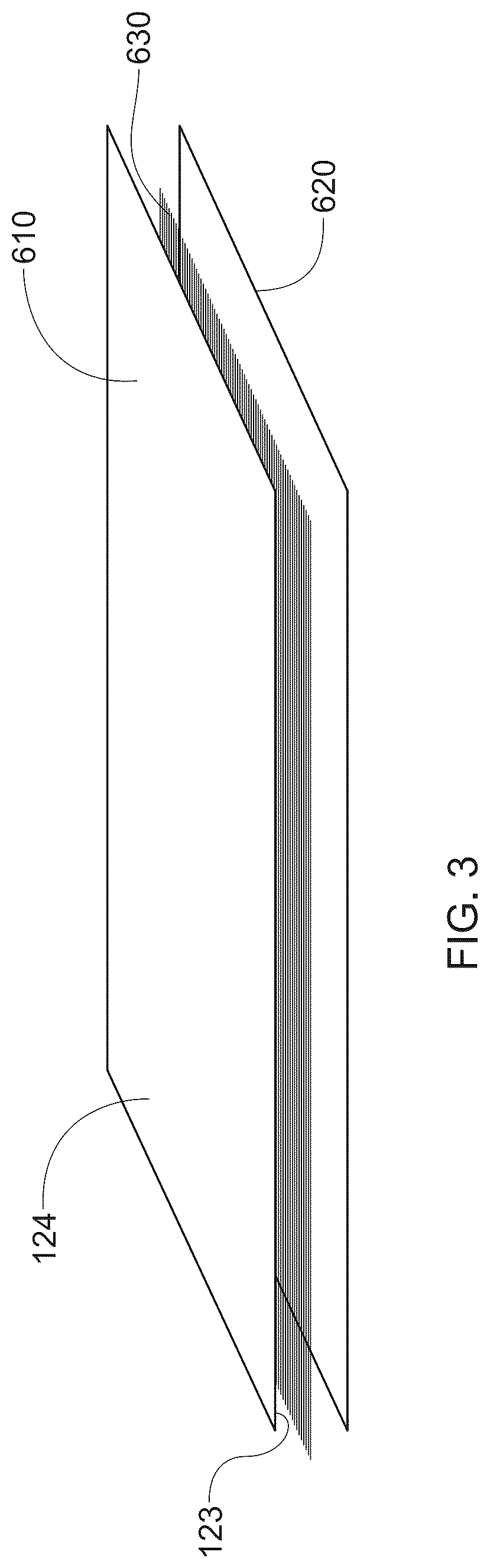 Patent US12303366 Figure 3 – Stretch laminate with beamed elastics and formed nonwoven layer