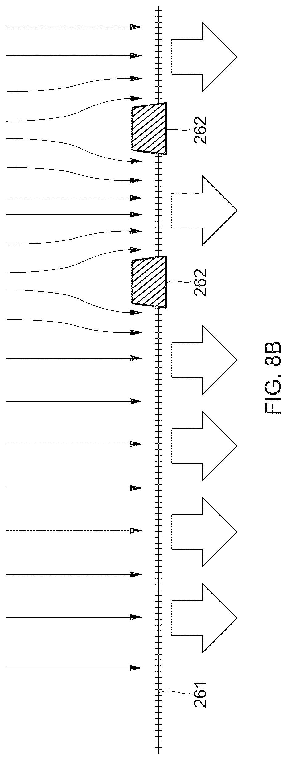 Patent US12303366 Figure 9 – Stretch laminate with beamed elastics and formed nonwoven layer