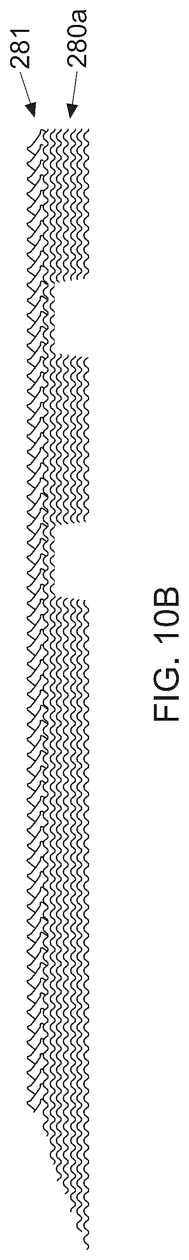 Patent US12303366 Figure 11 – Stretch laminate with beamed elastics and formed nonwoven layer