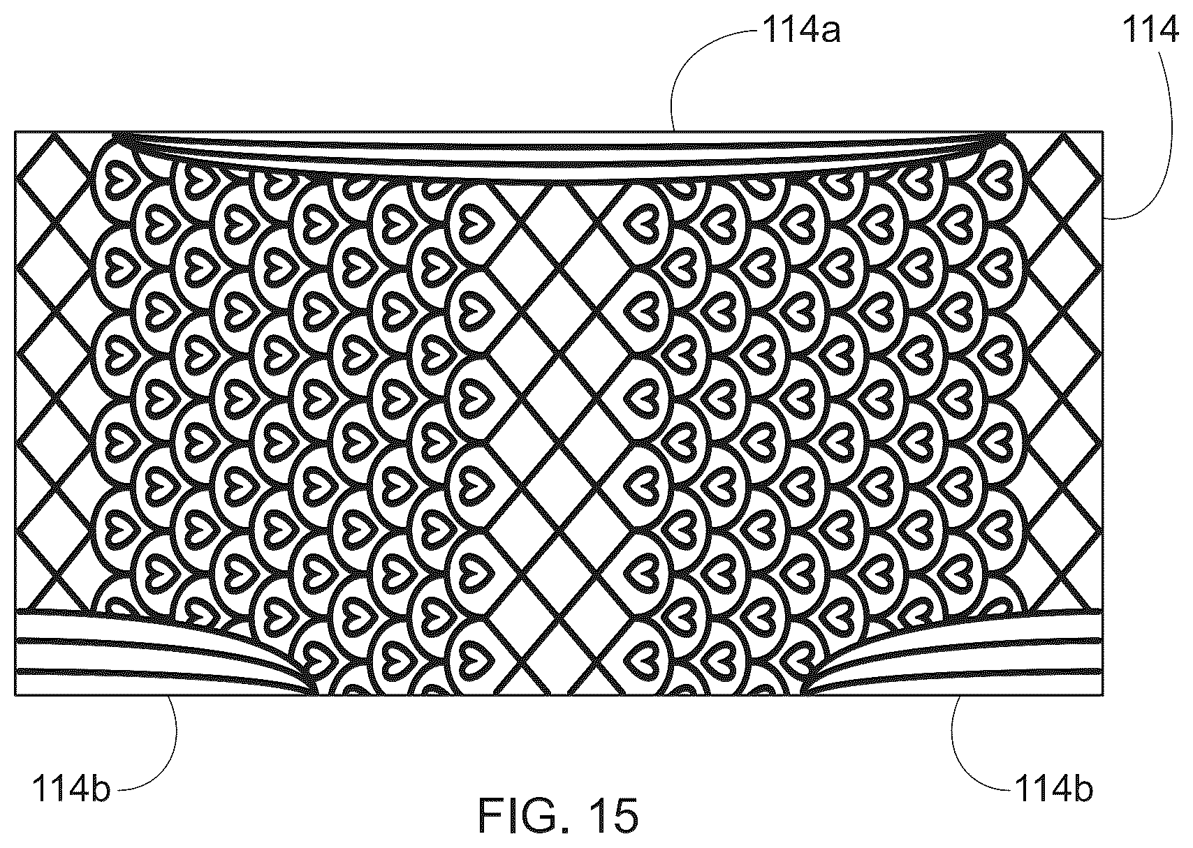 Patent US12303366 Figure 16 – Stretch laminate with beamed elastics and formed nonwoven layer