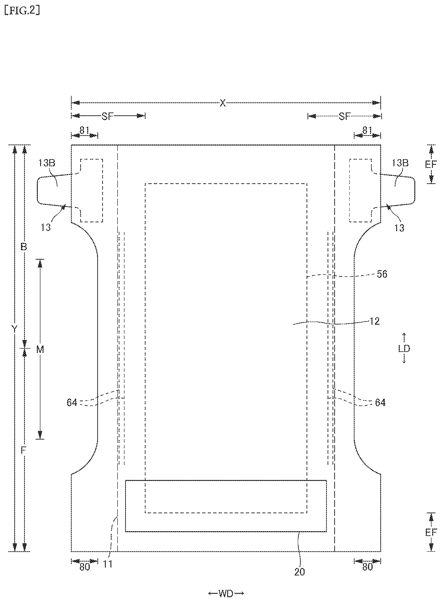 Patent US12303368 Figure 2 – Disposable wearable article