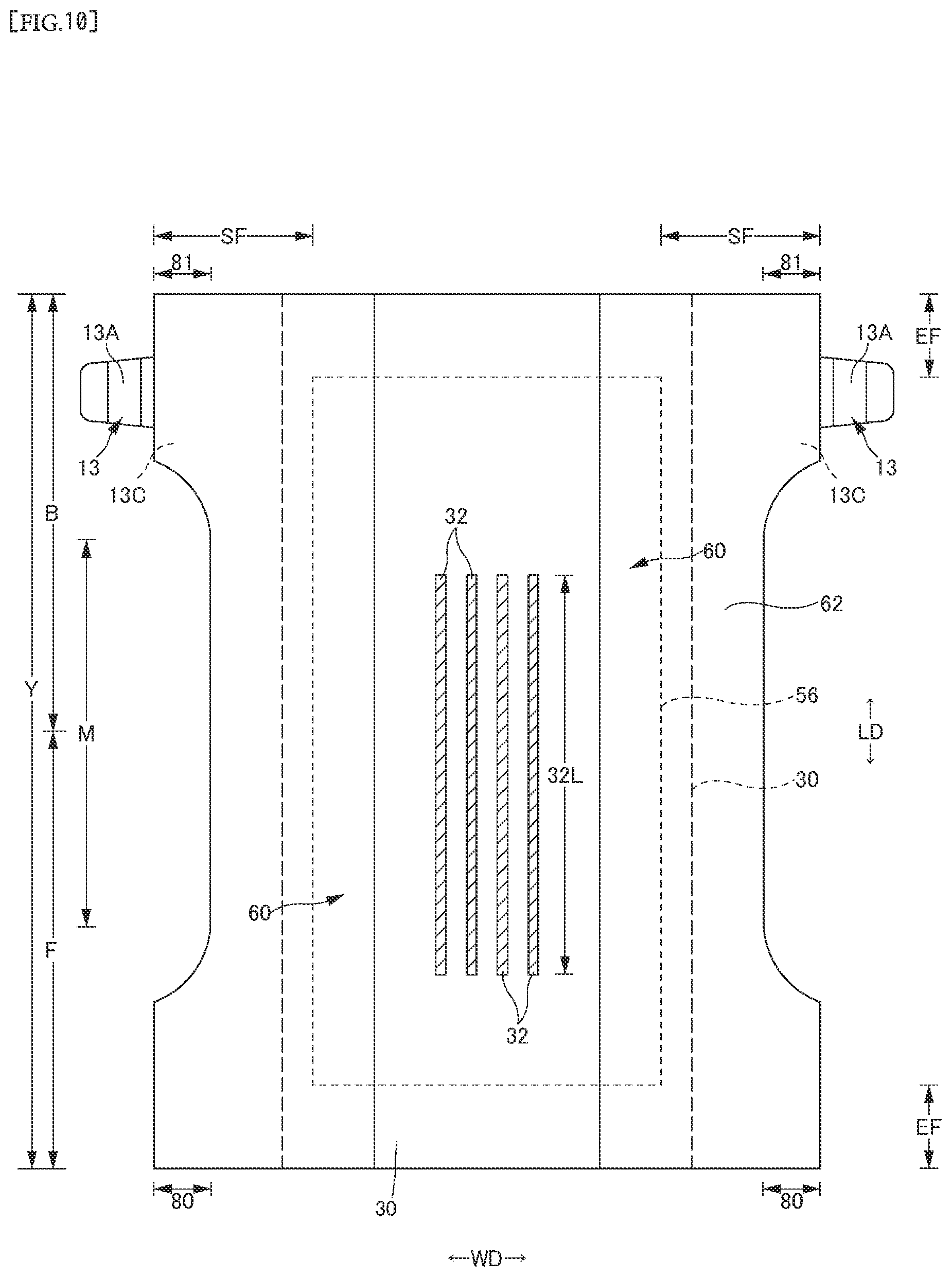 Patent US12303368 Figure 10 – Disposable wearable article