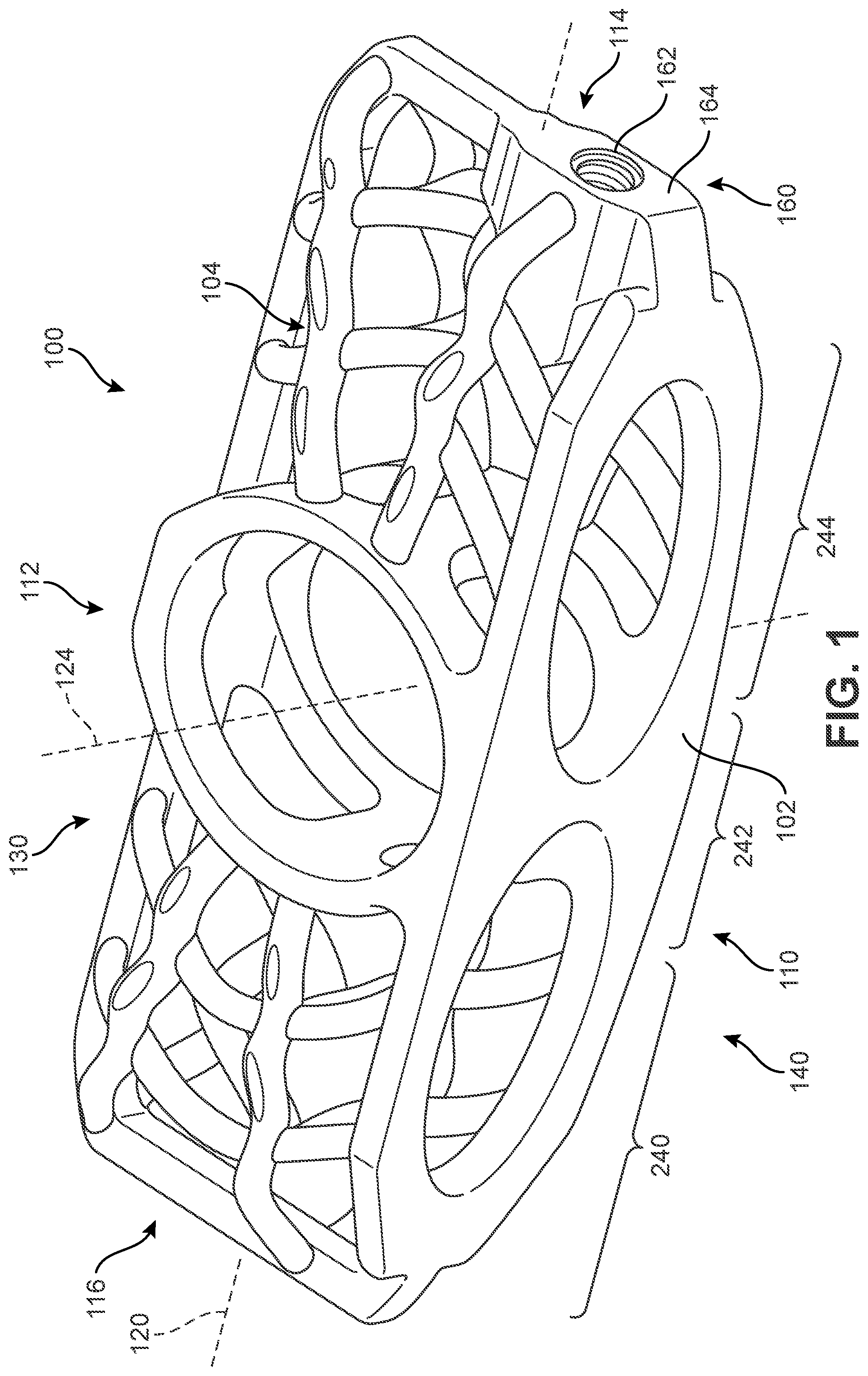 Patent US12303400 Figure 1 – Implant with structural members arranged around a ring