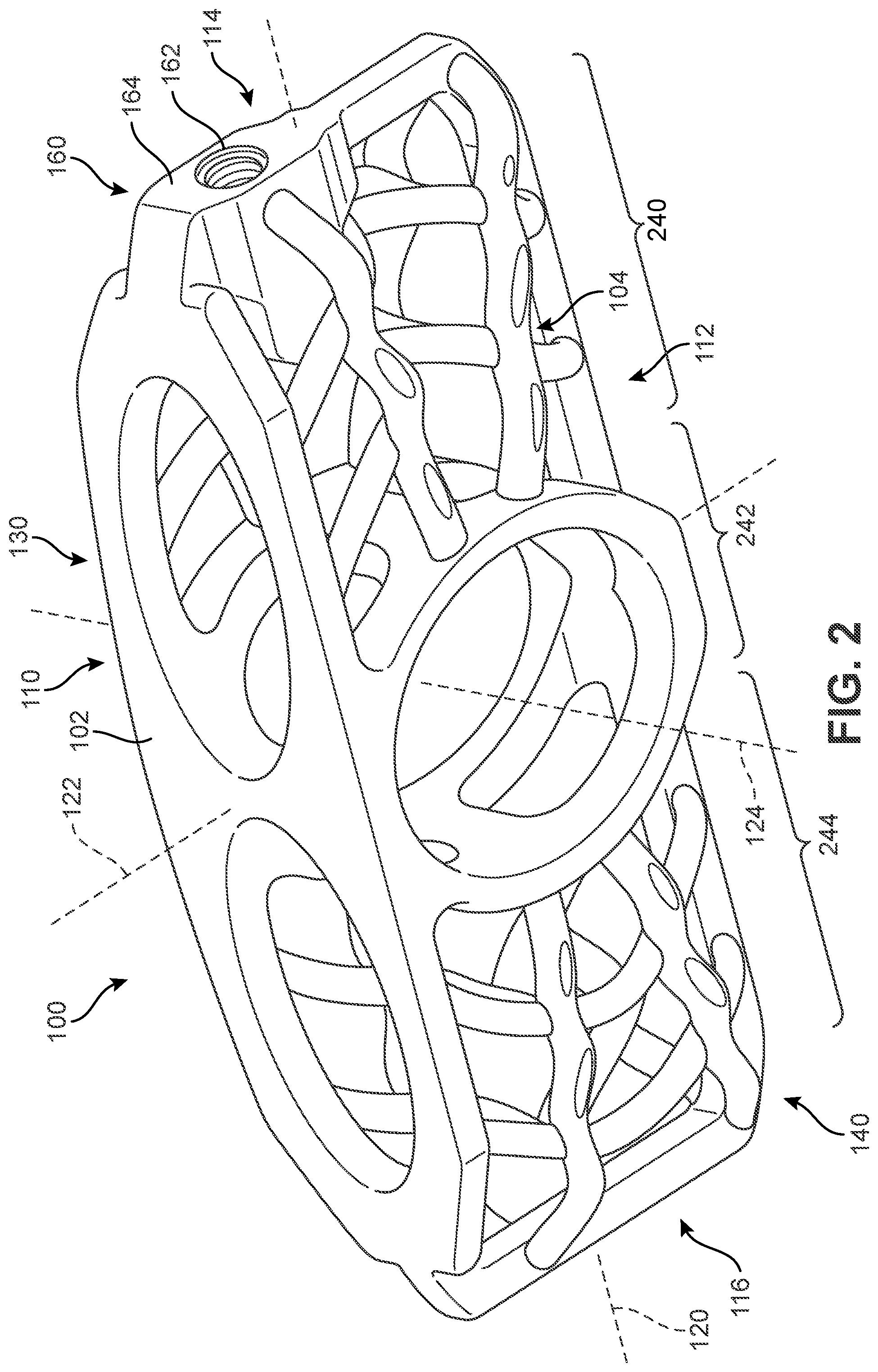 Patent US12303400 Figure 2 – Implant with structural members arranged around a ring