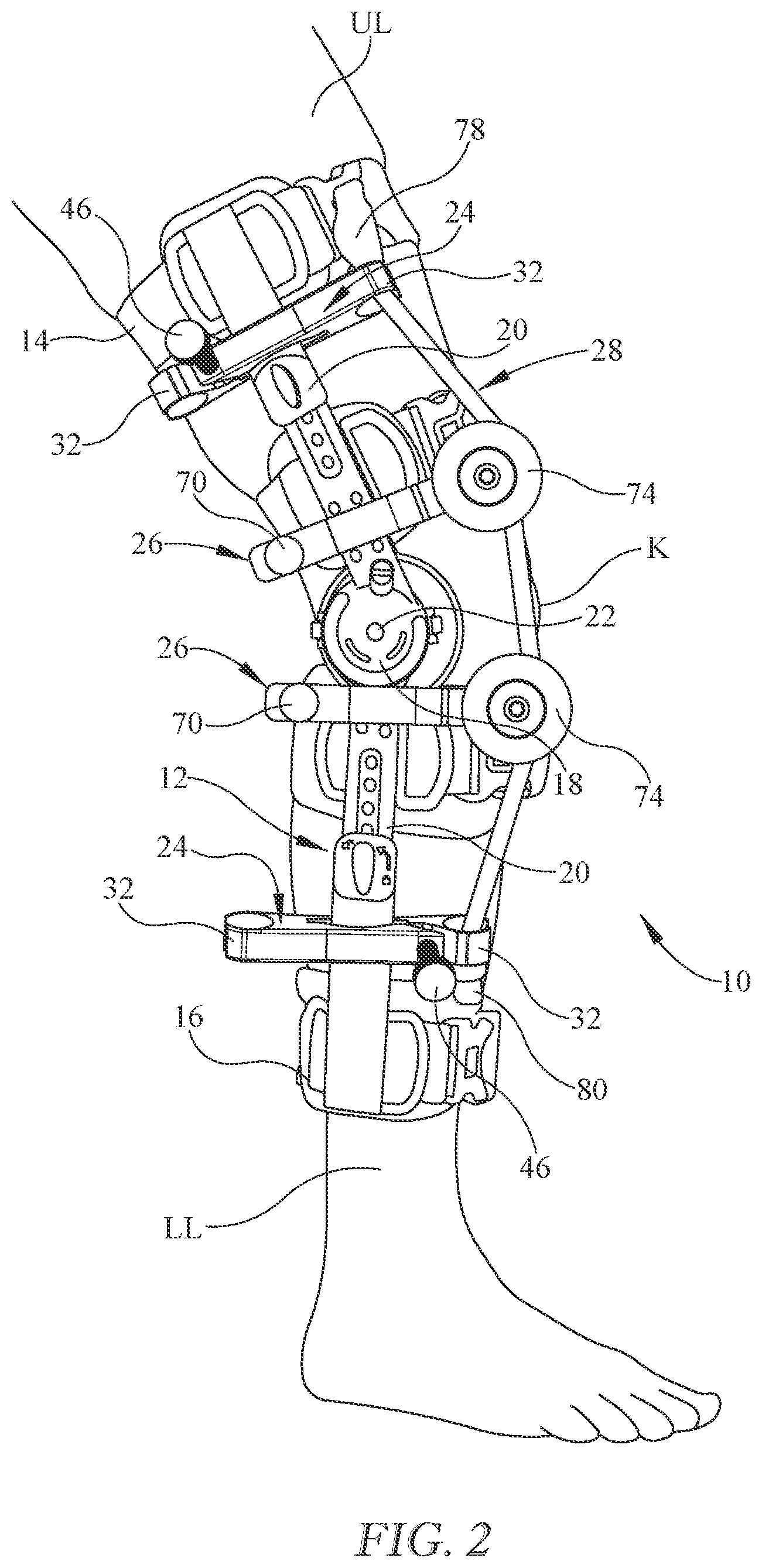 Patent US12303417 Figure 2 – Brace with resistance band