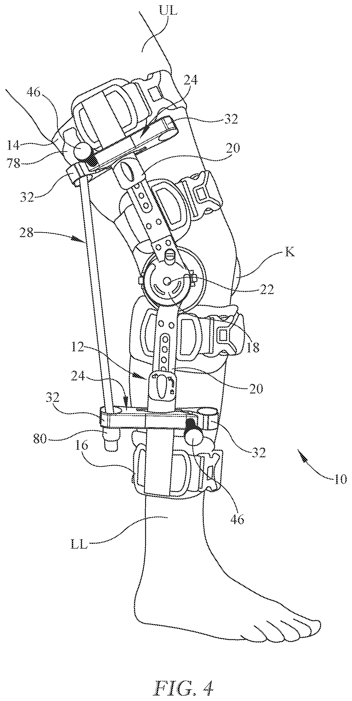 Patent US12303417 Figure 4 – Brace with resistance band