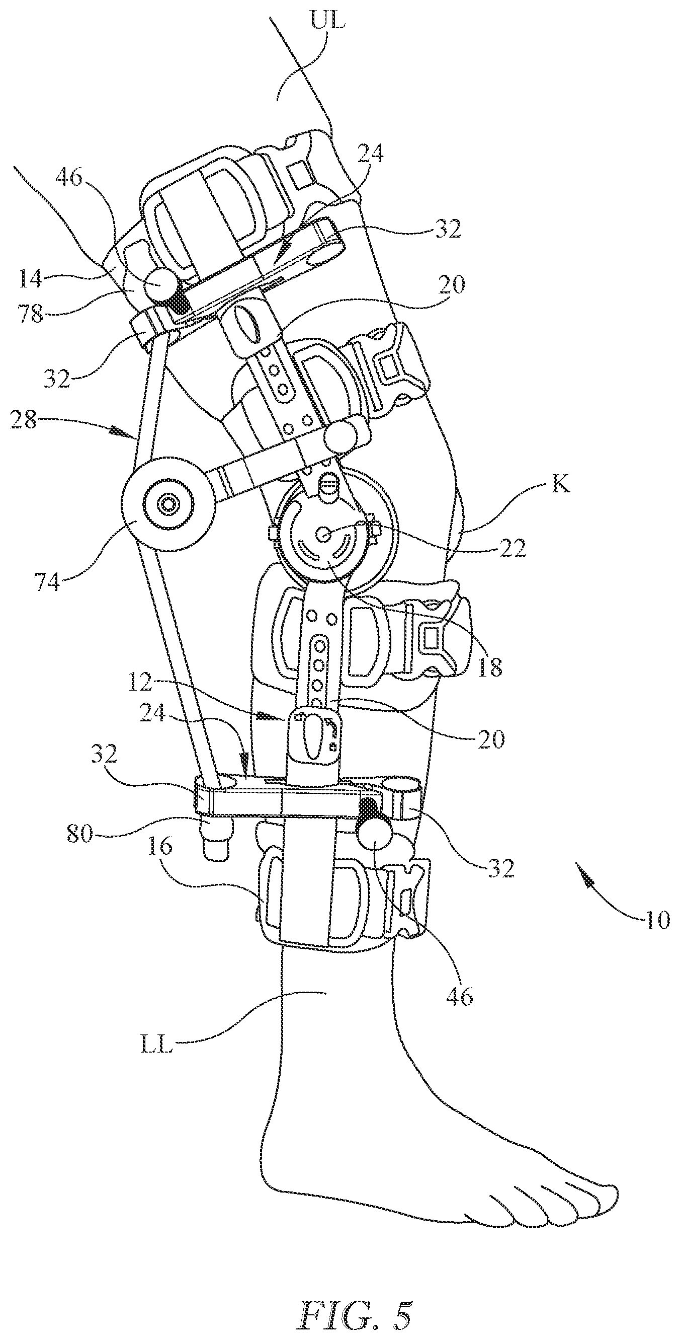 Patent US12303417 Figure 5 – Brace with resistance band