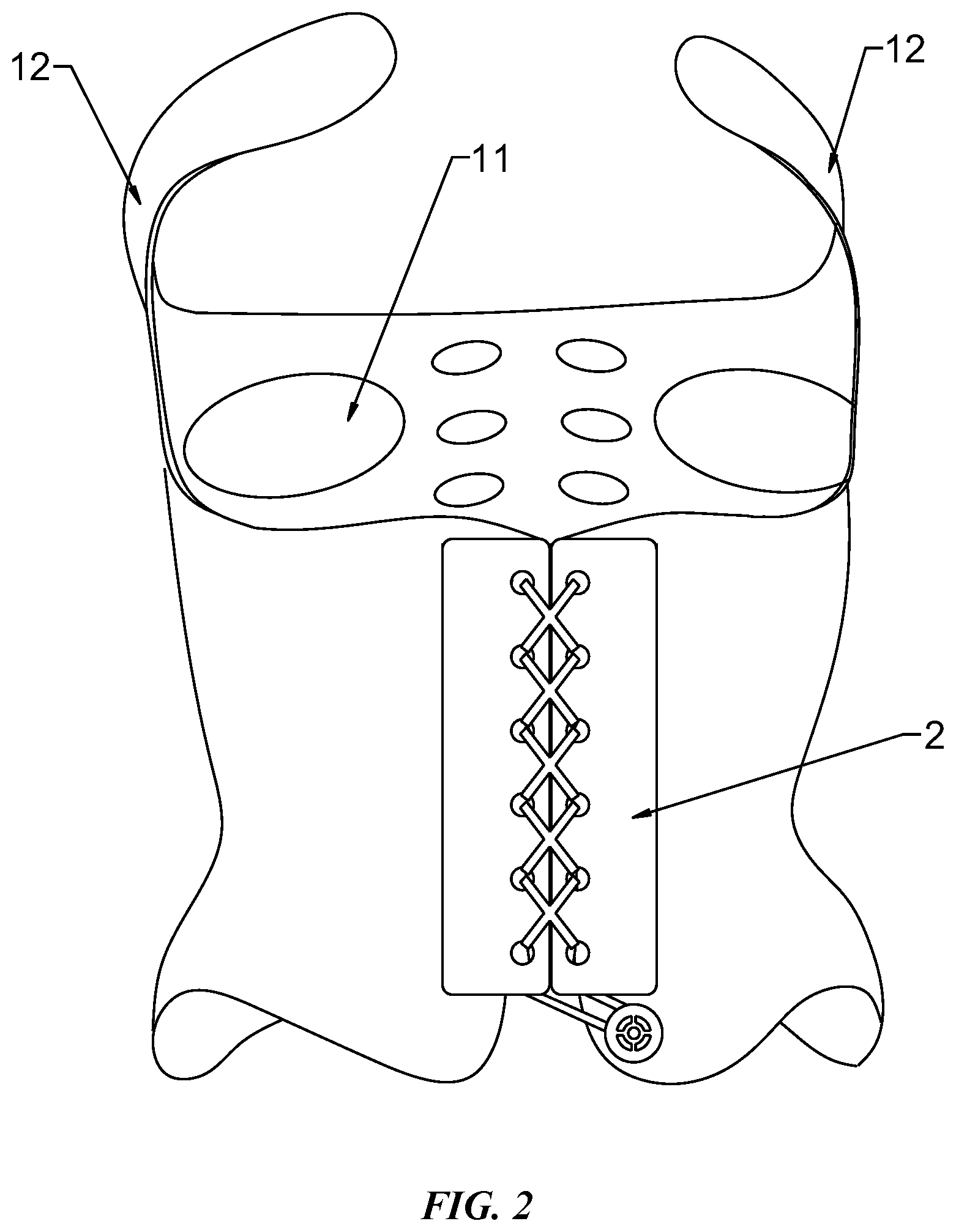 Patent US12303420 Figure 2 – Adjustable scoliosis orthosis and use method thereof