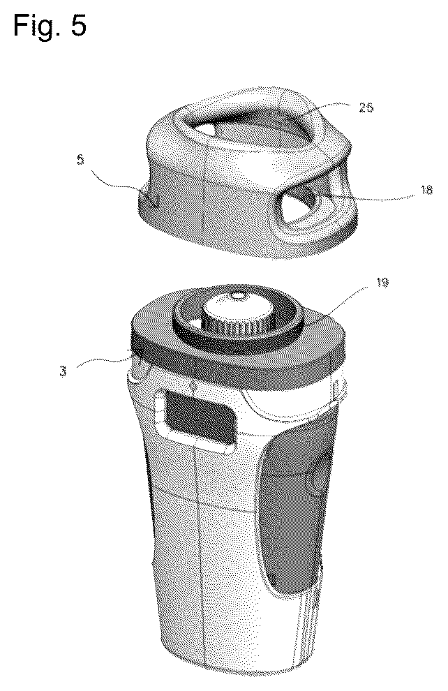 Patent US12303428 Figure 3 – Device for assisting with the use of a device for dispensing a liquid product
