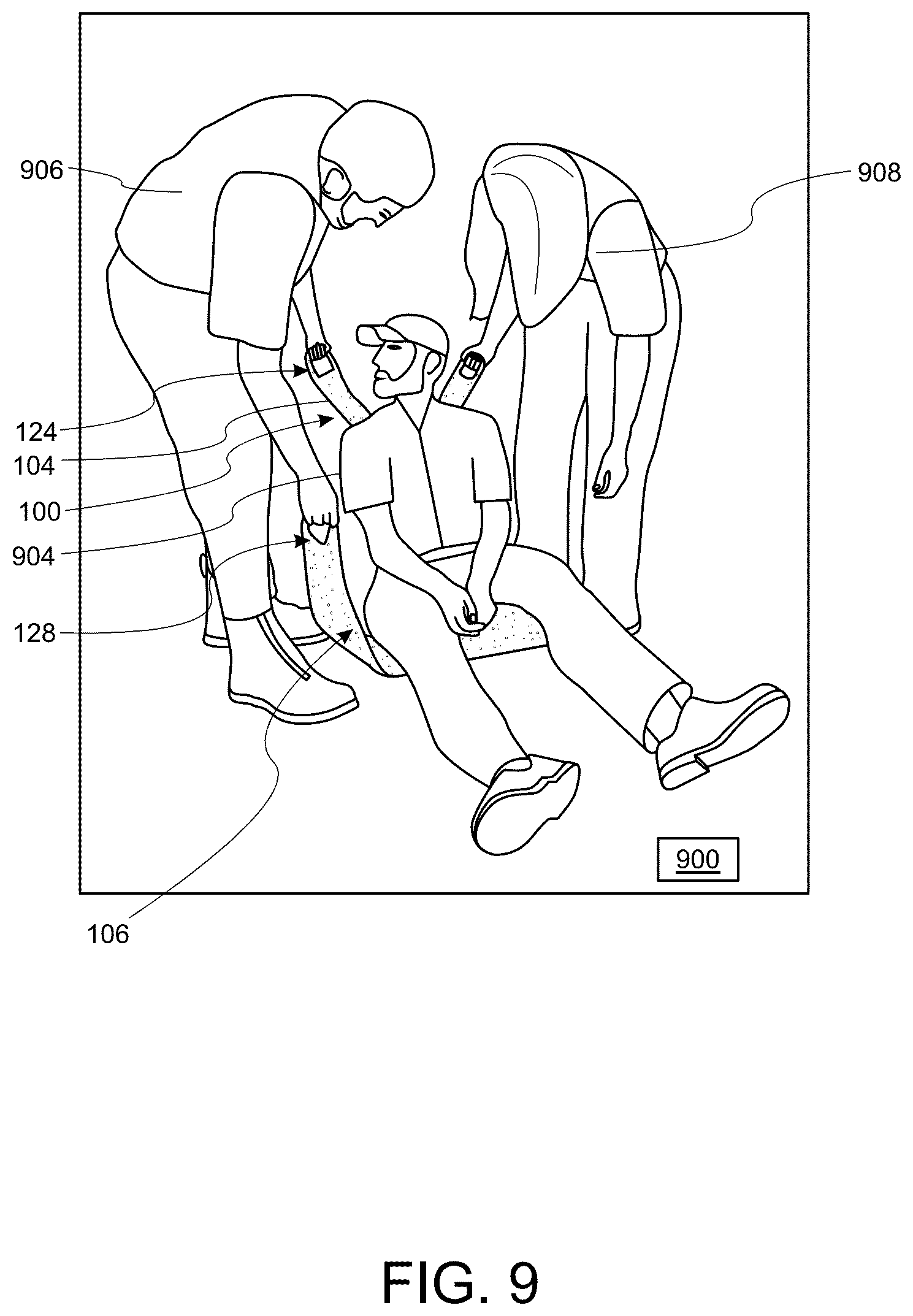 Patent US12303434 Figure 9 – Rescue lift harness