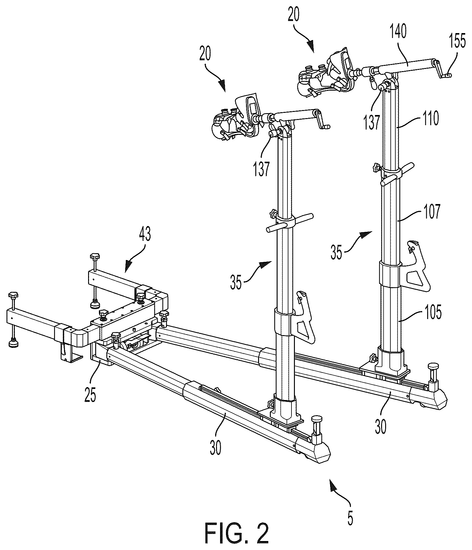 Patent US12303435 Figure 2 – Distraction frame for effecting hip distraction