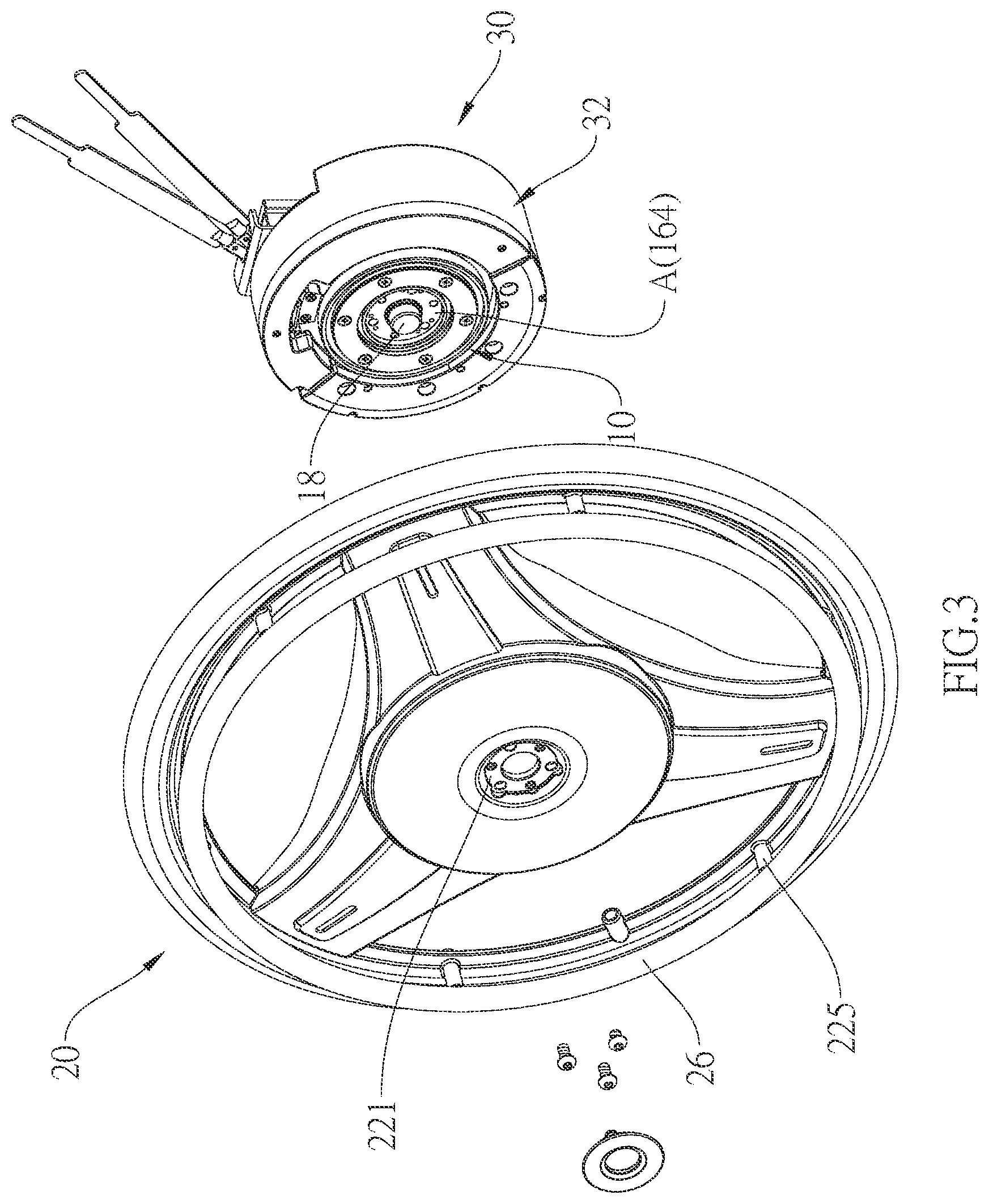 Patent US12303439 Figure 3 – Drive wheel for wheelchair and quick-releasable drive wheel assembly