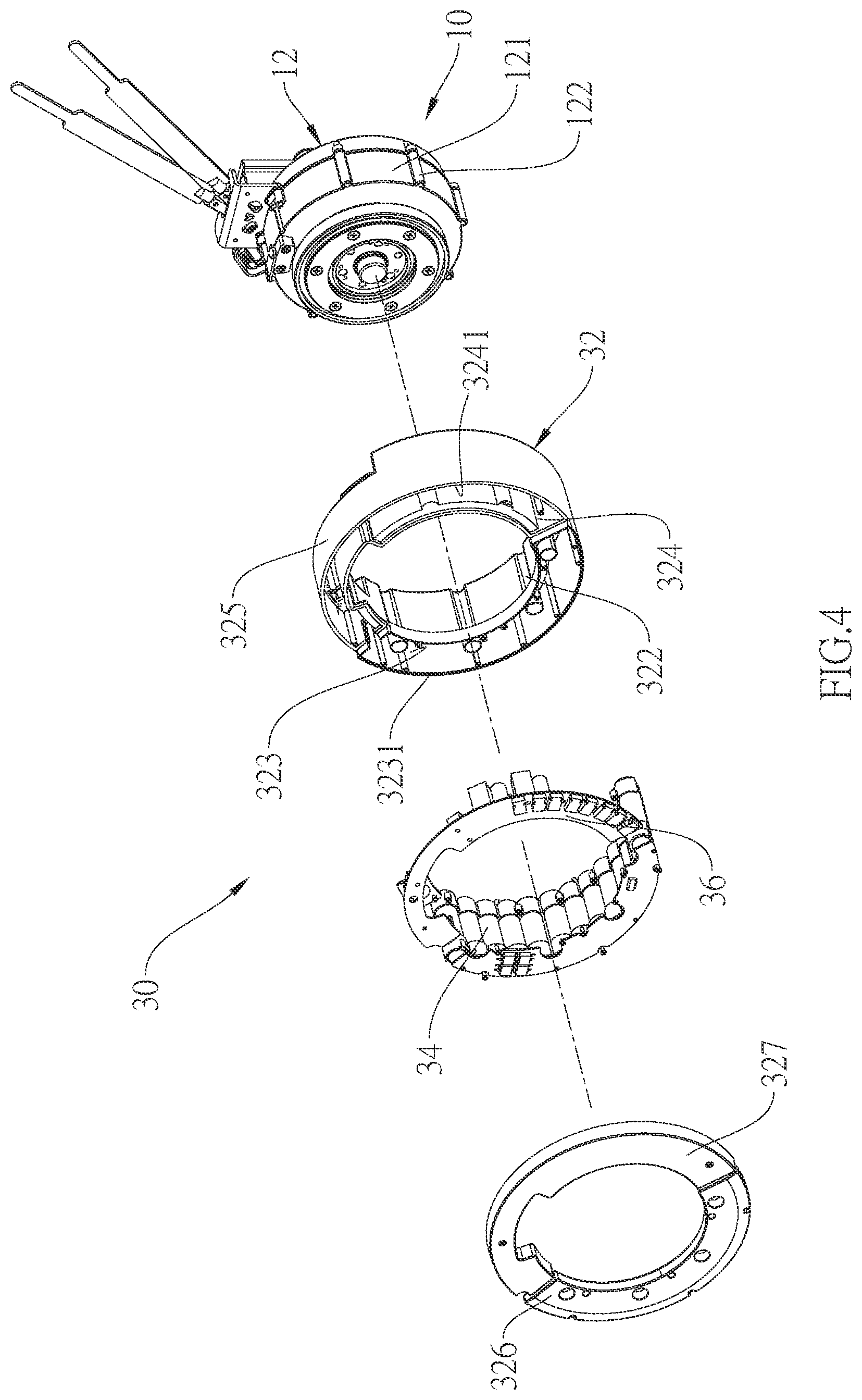 Patent US12303439 Figure 4 – Drive wheel for wheelchair and quick-releasable drive wheel assembly