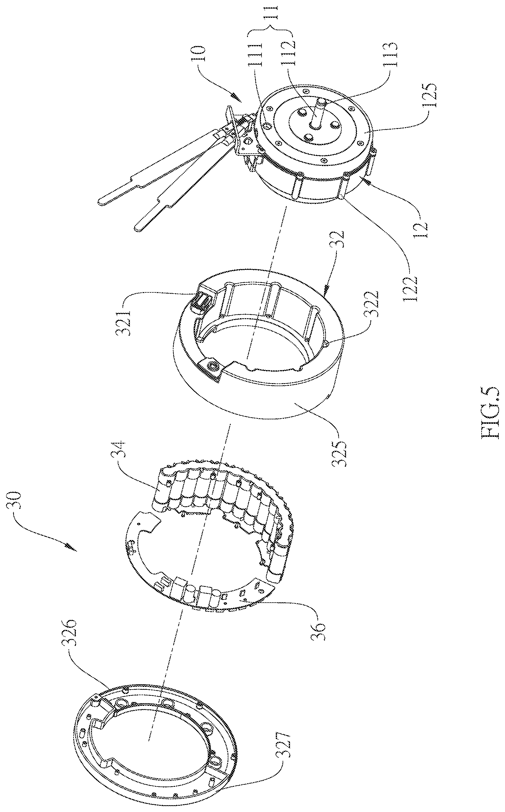 Patent US12303439 Figure 5 – Drive wheel for wheelchair and quick-releasable drive wheel assembly