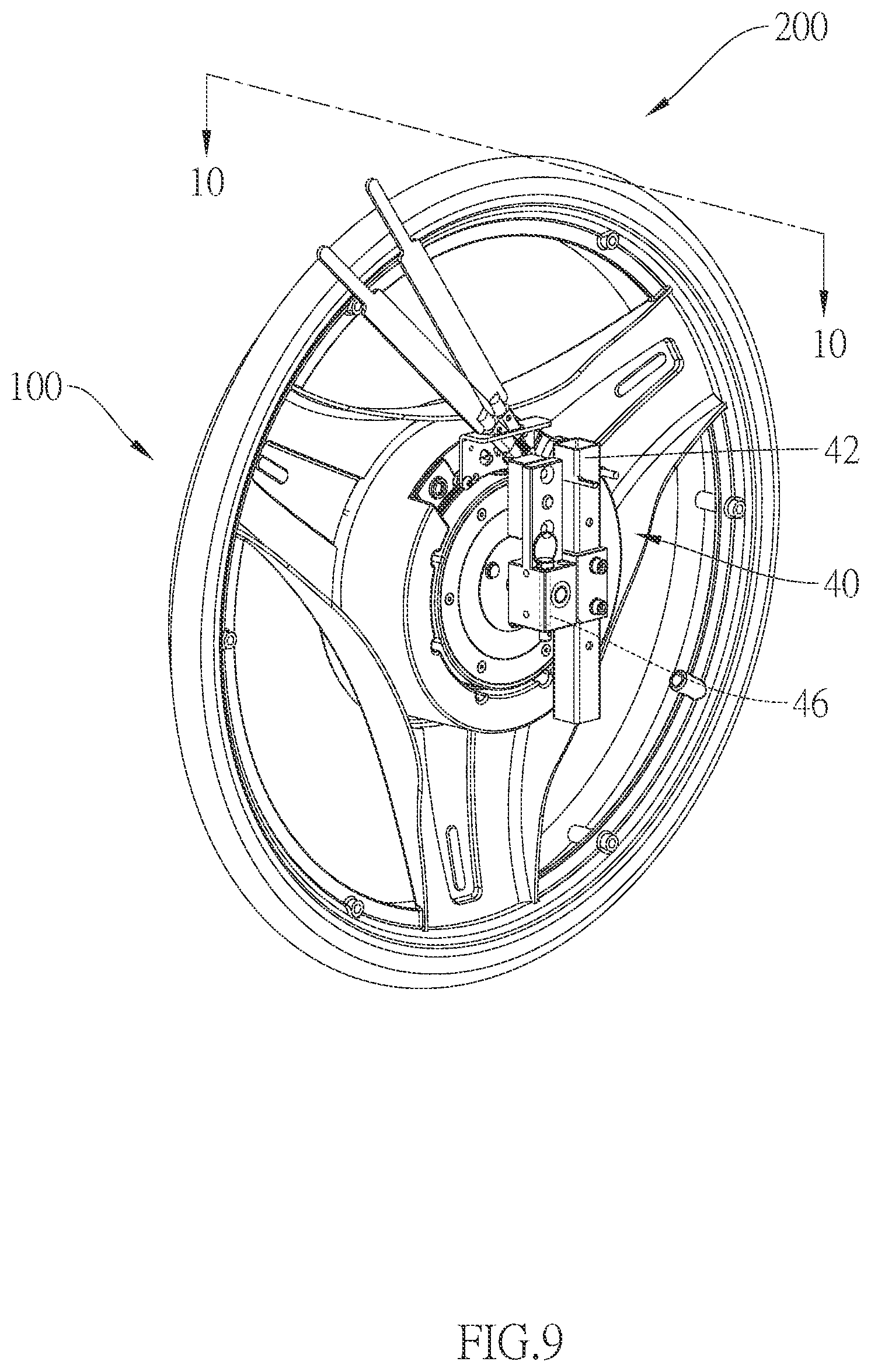 Patent US12303439 Figure 9 – Drive wheel for wheelchair and quick-releasable drive wheel assembly