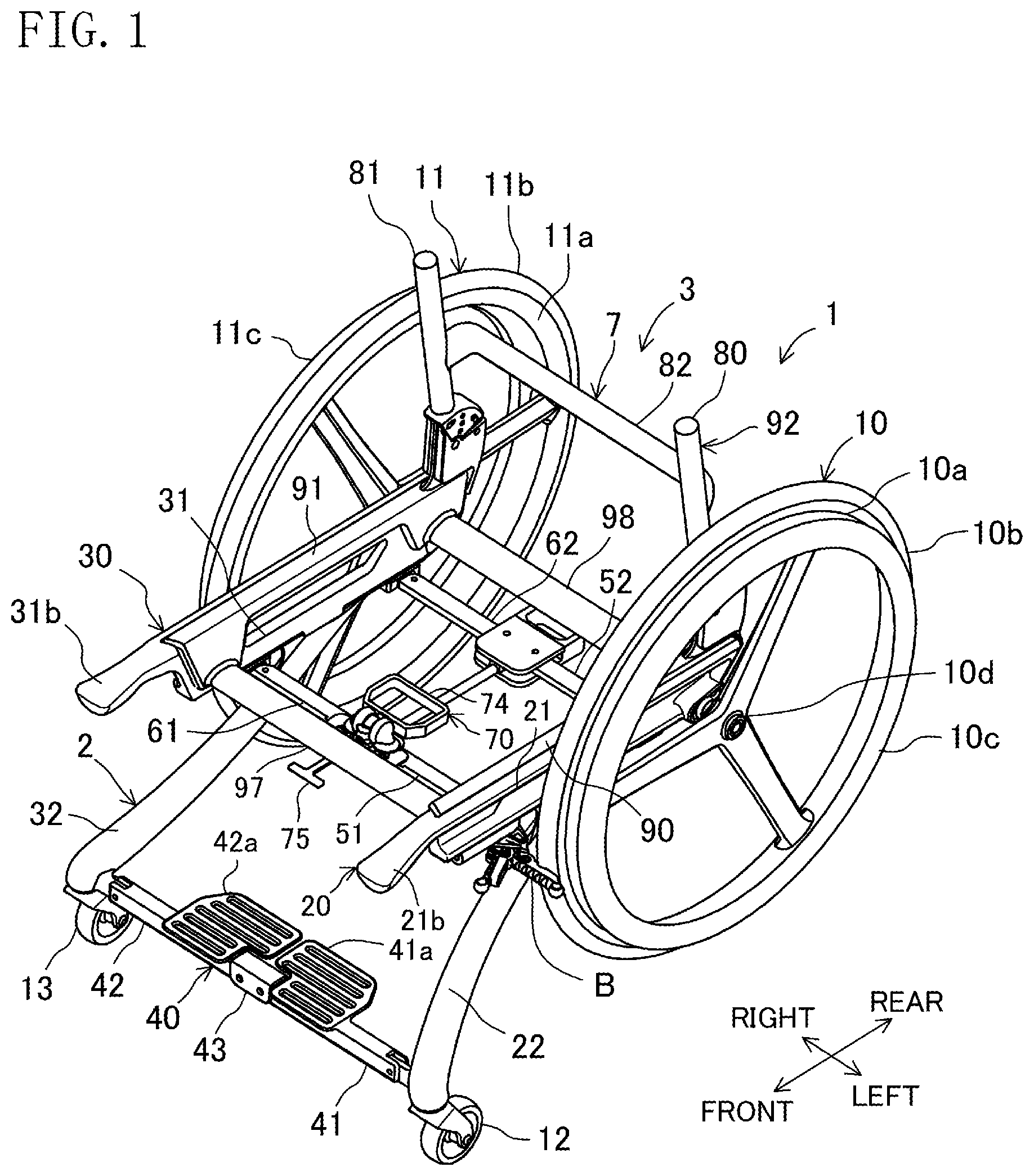 Patent US12303440 Figure 1 – Wheelchair