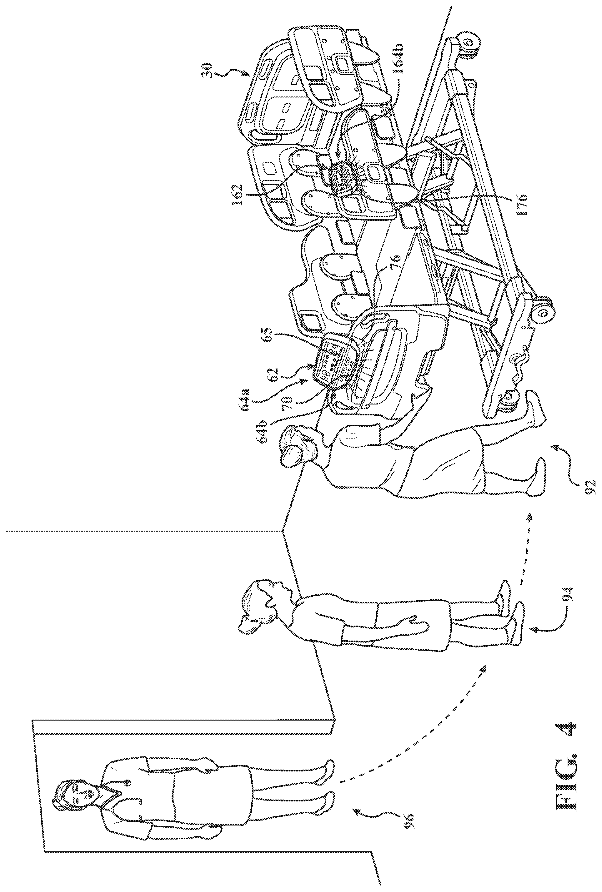 Patent US12303442 Figure 4 – Patient support apparatus including a user module generating state indicators corresponding to monitored conditions and changes thereof