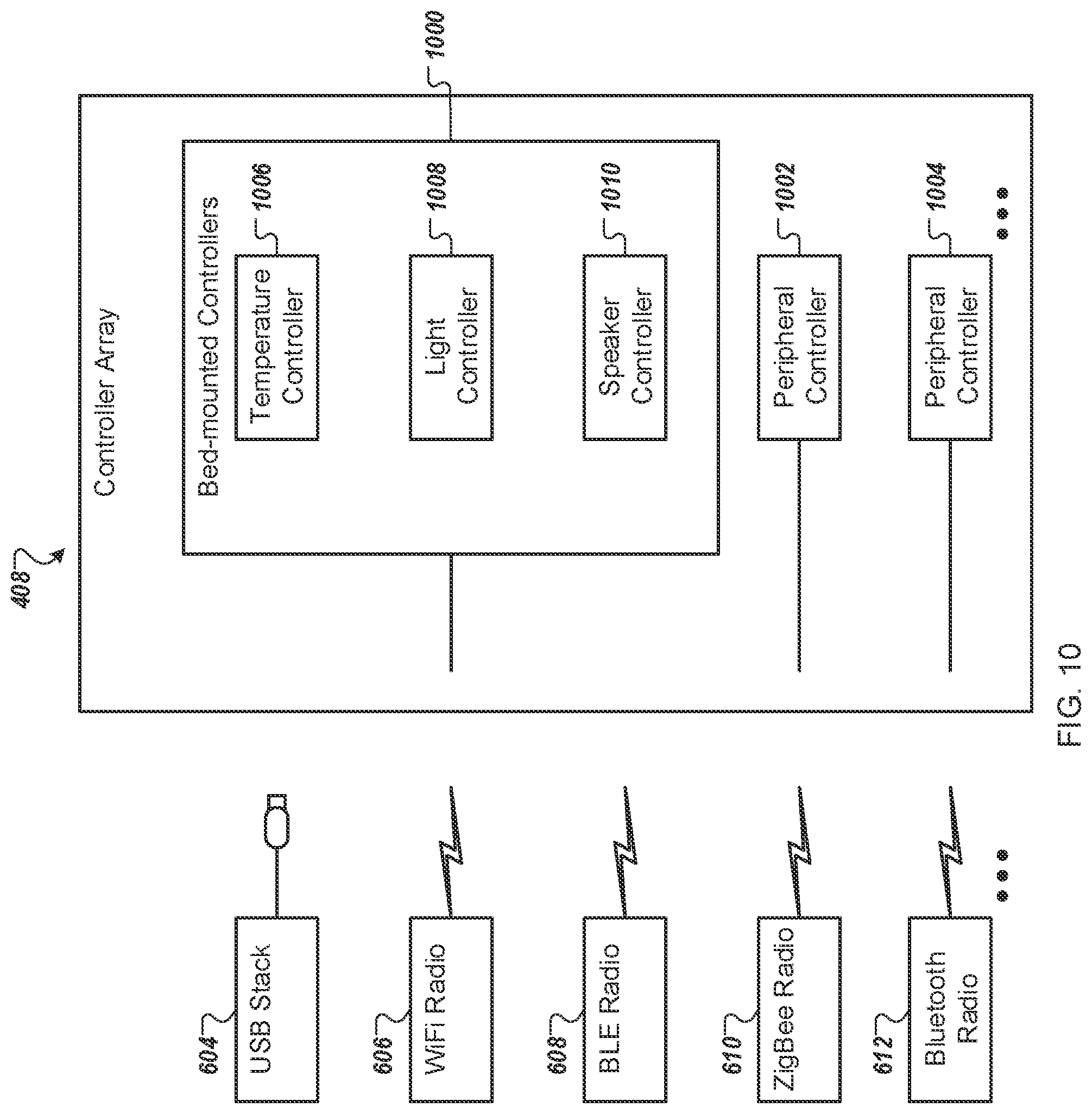 Patent US12303443 Figure 11 – Bed with pressure and force sensors