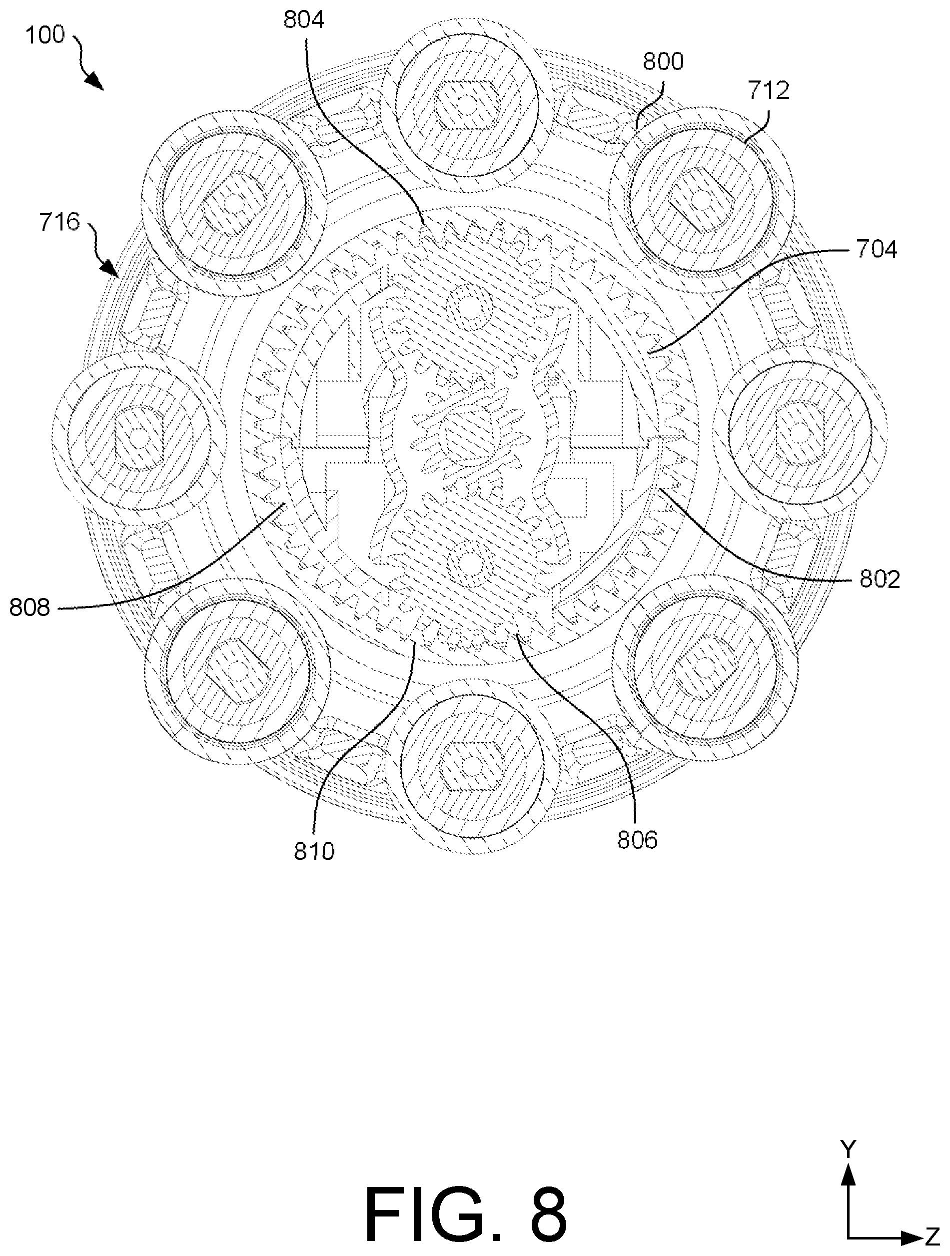 Patent US12303448 Figure 8 – Myofascial device with rotatable assembly