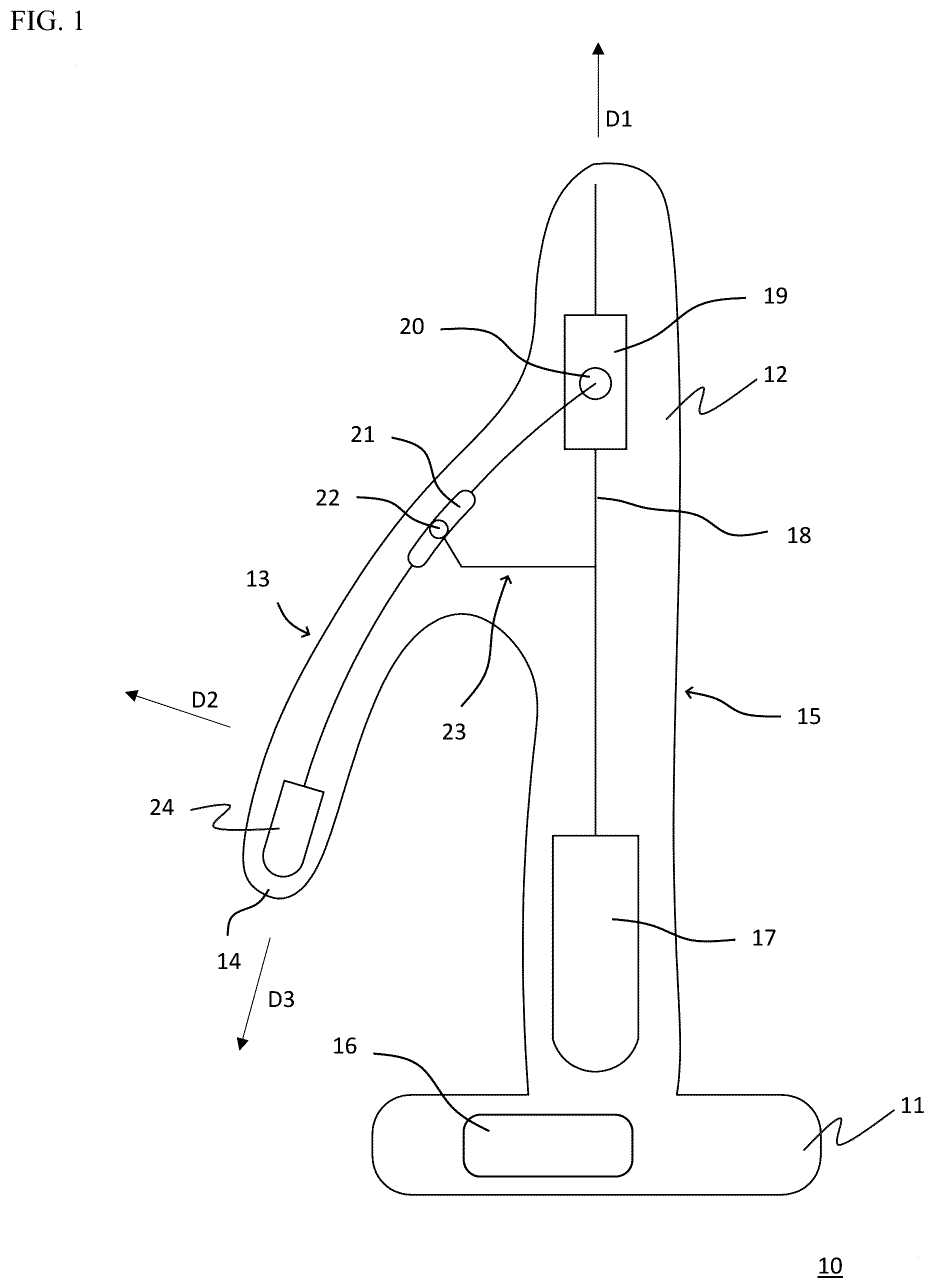 Patent US12303451 Figure 1 – Stimulation device including cantilevered pendant