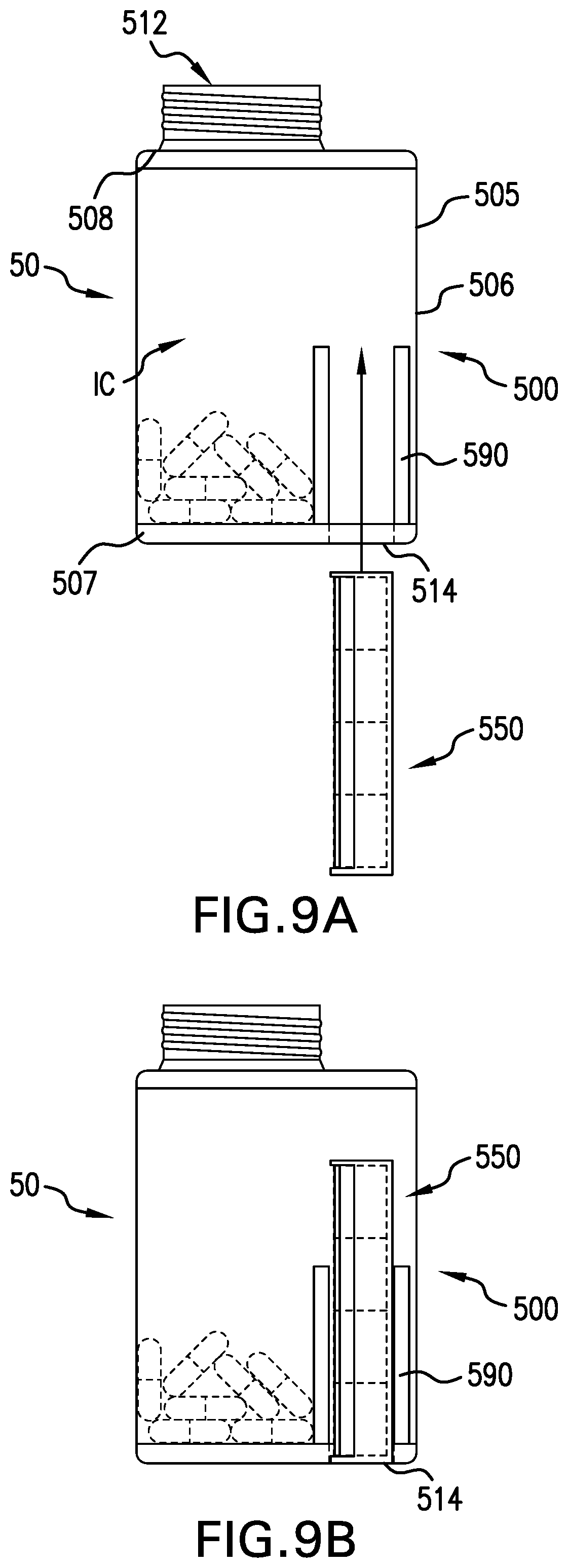 Patent US12303460 Figure 5 – Moisture protection features for a bottle for storing solid pharmaceutical products and methods of making same
