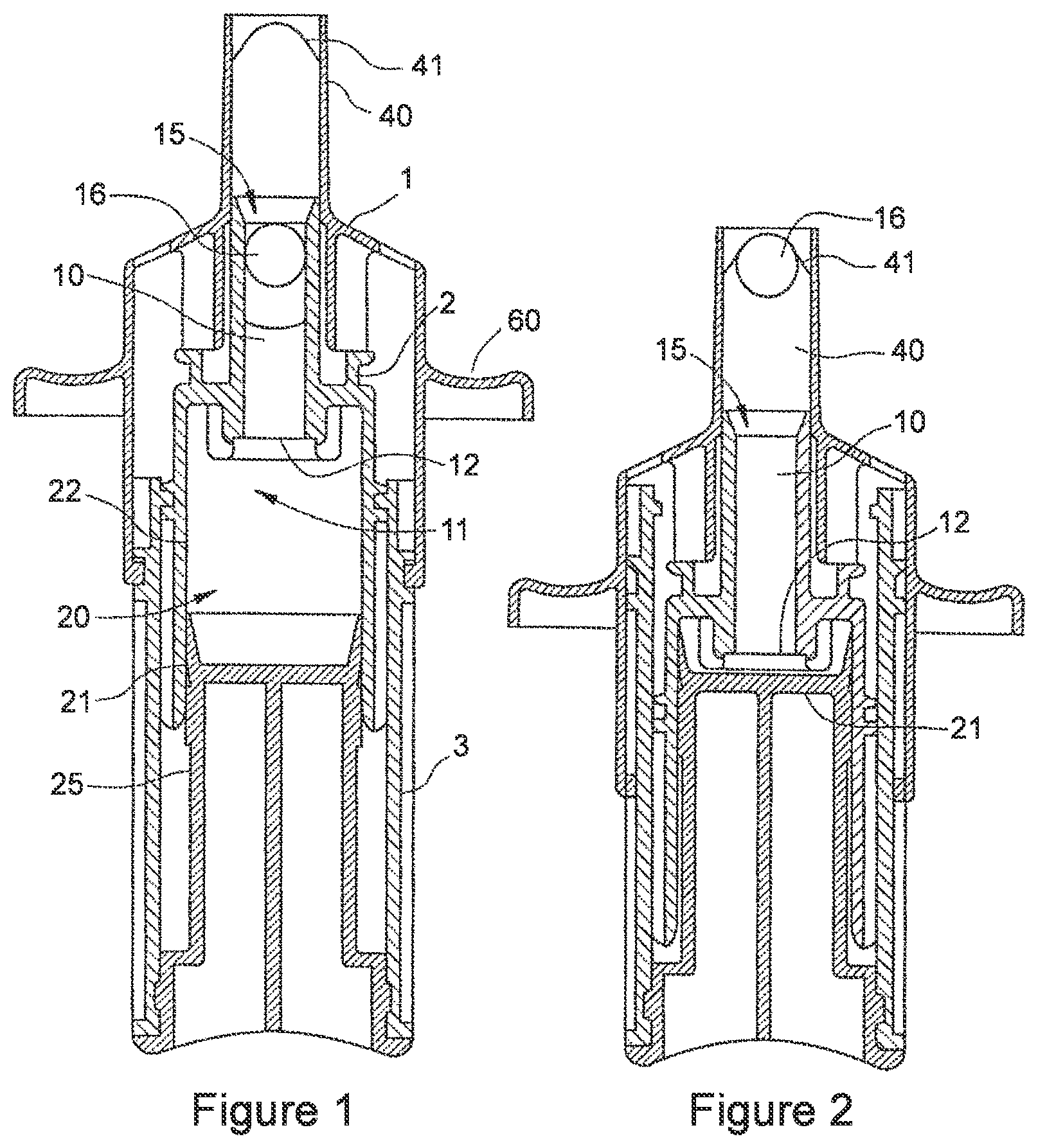 Patent US12303472 Figure 1 – Pharmaceutical device for use in intranasal administration