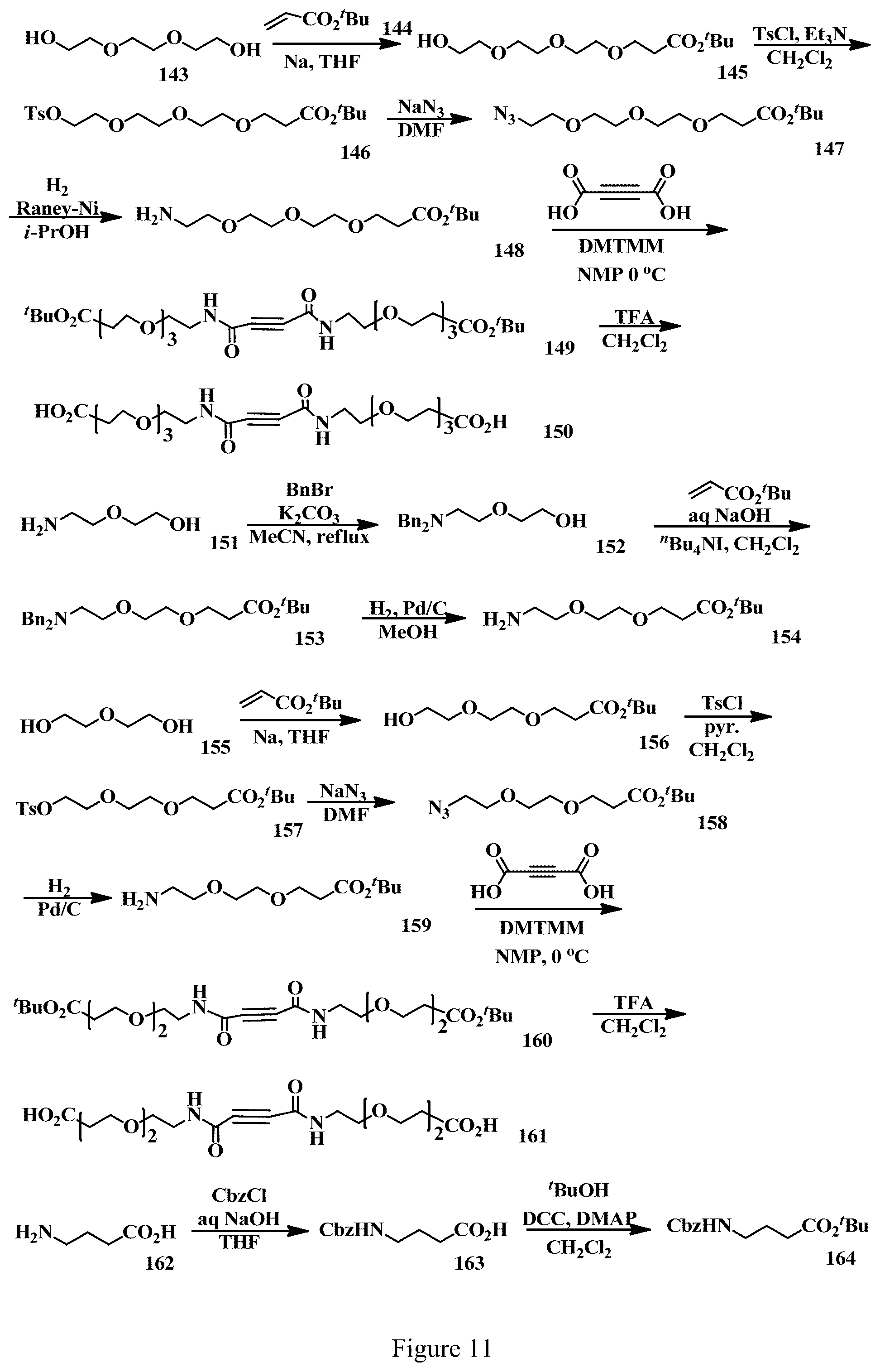 Patent US12303571 Figure 11 – Specific conjugation linkers, specific immunoconjugates thereof, methods of making and uses such conjugates thereof